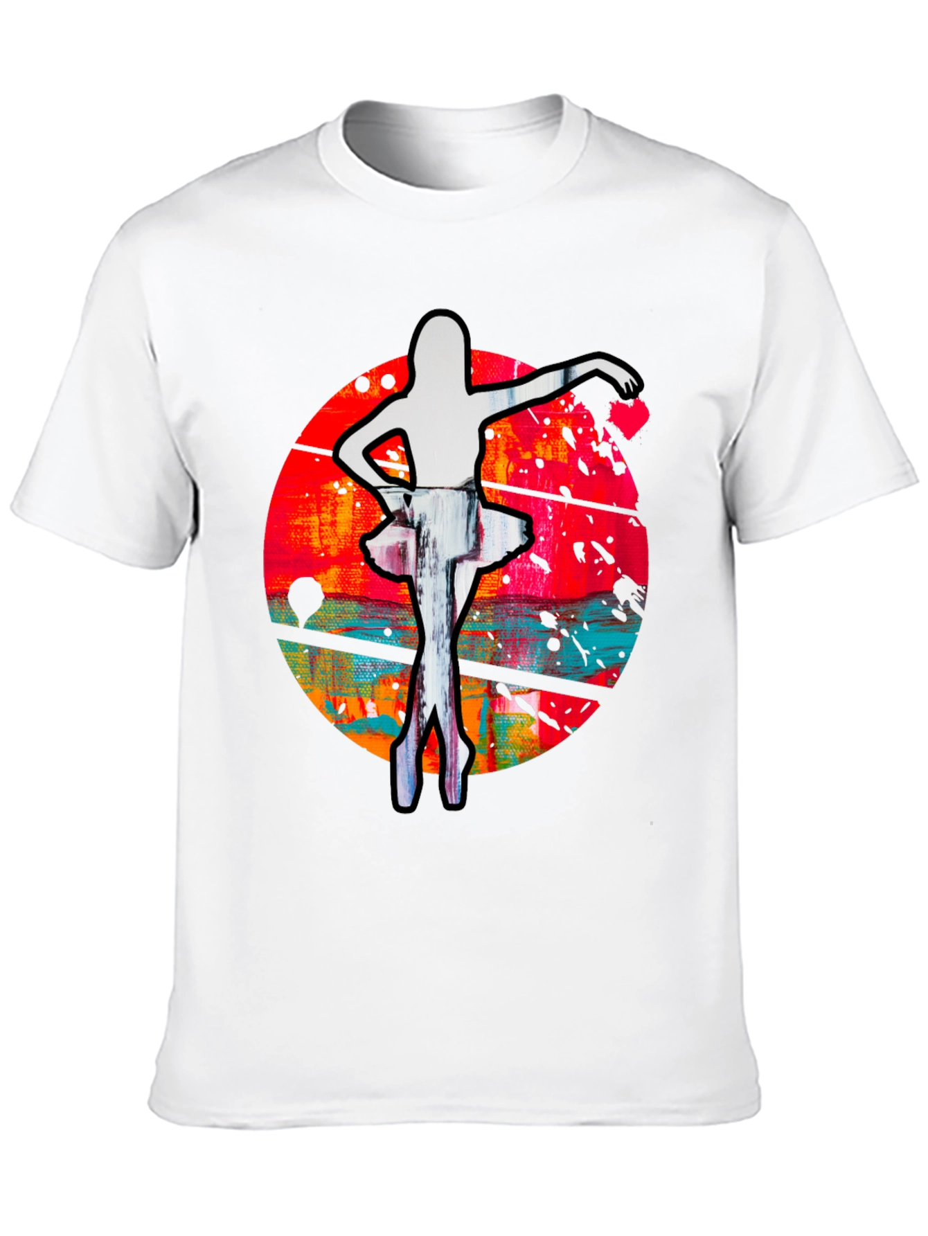 Ballerina Graphic Print Crew Neck T-Shirt