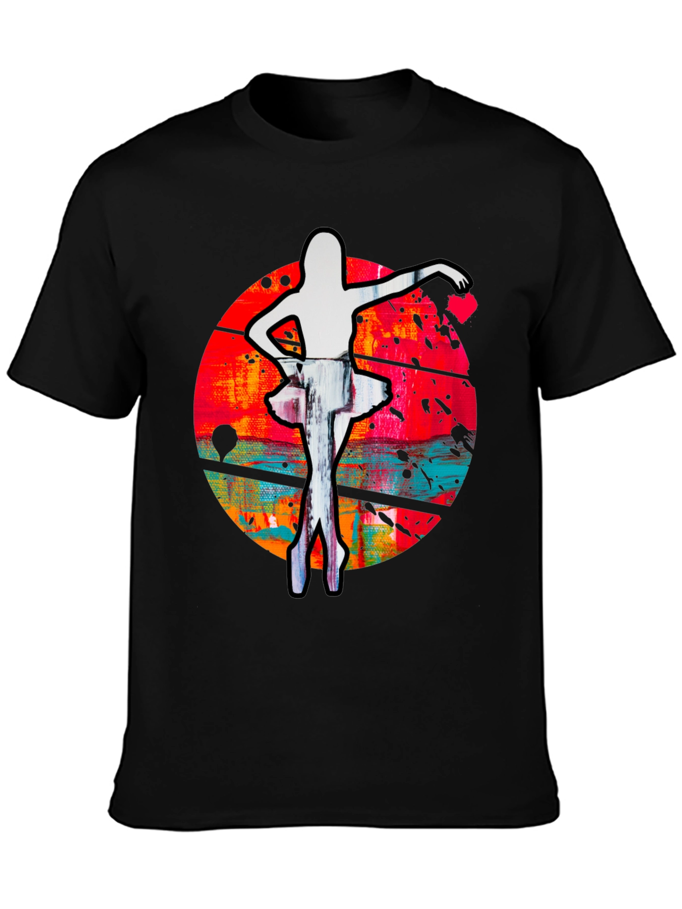 Ballerina Graphic Print Crew Neck T-Shirt