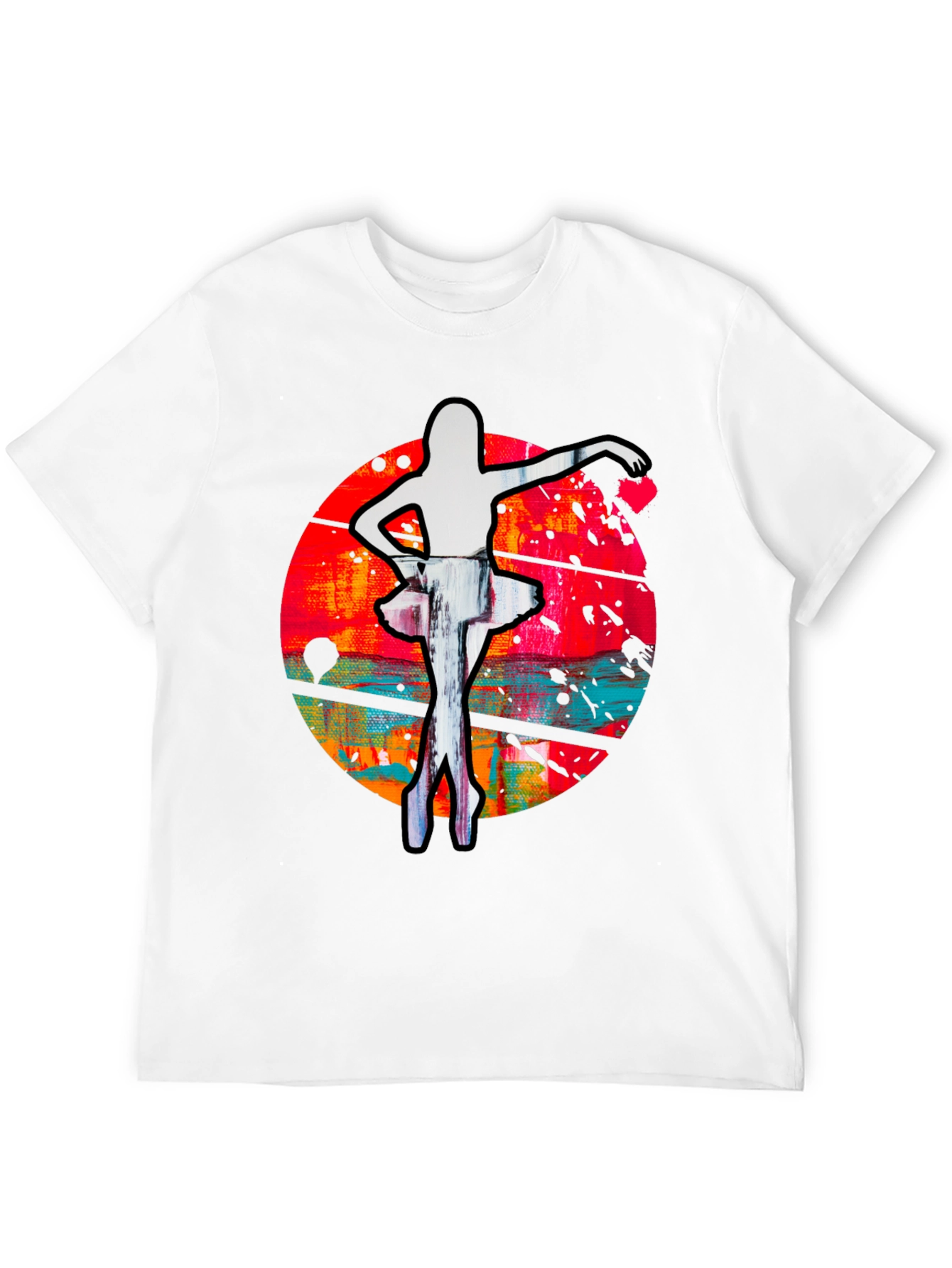 Ballerina Graphic Print Crew Neck T-Shirt