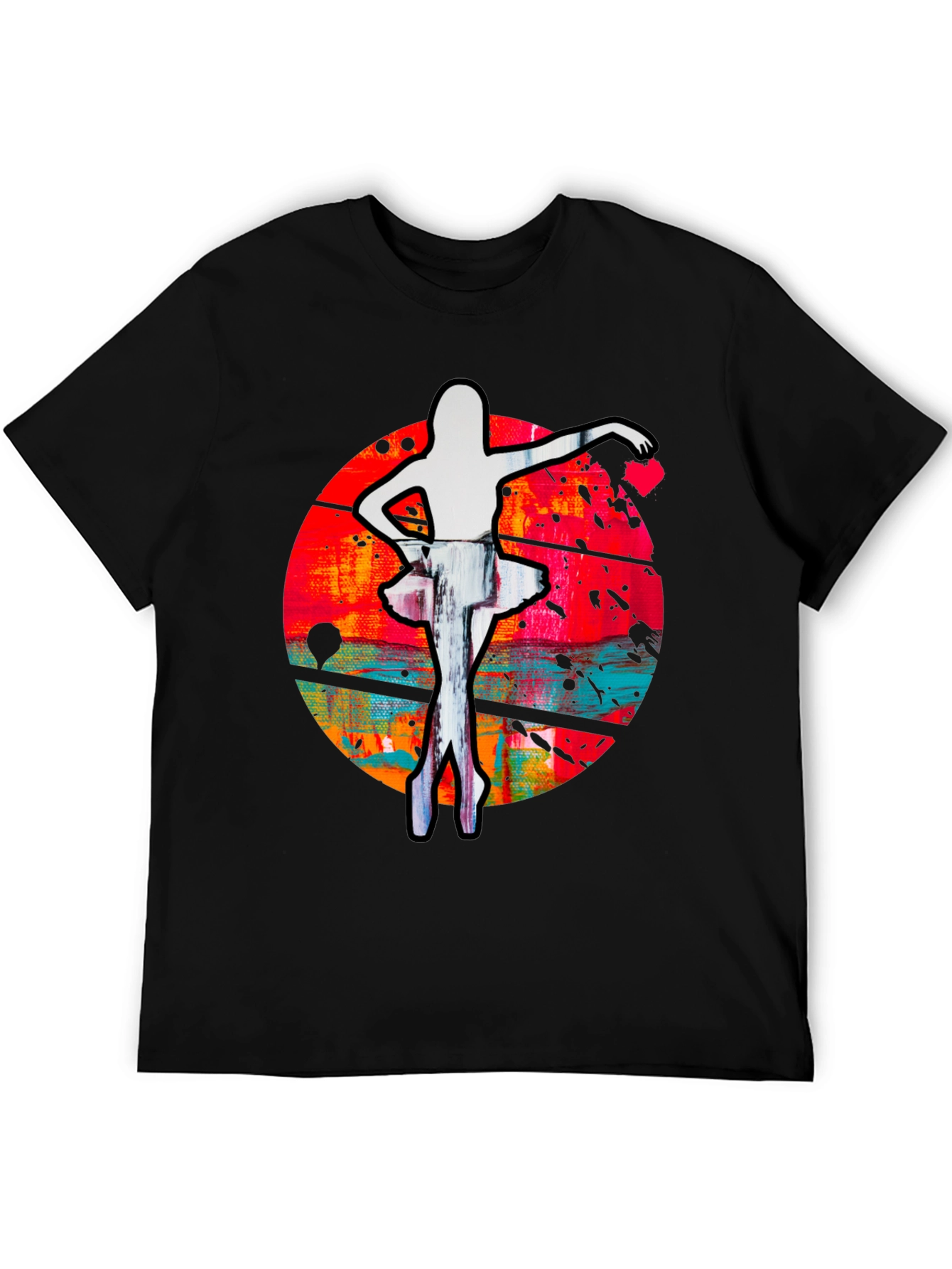 Ballerina Graphic Print Crew Neck T-Shirt