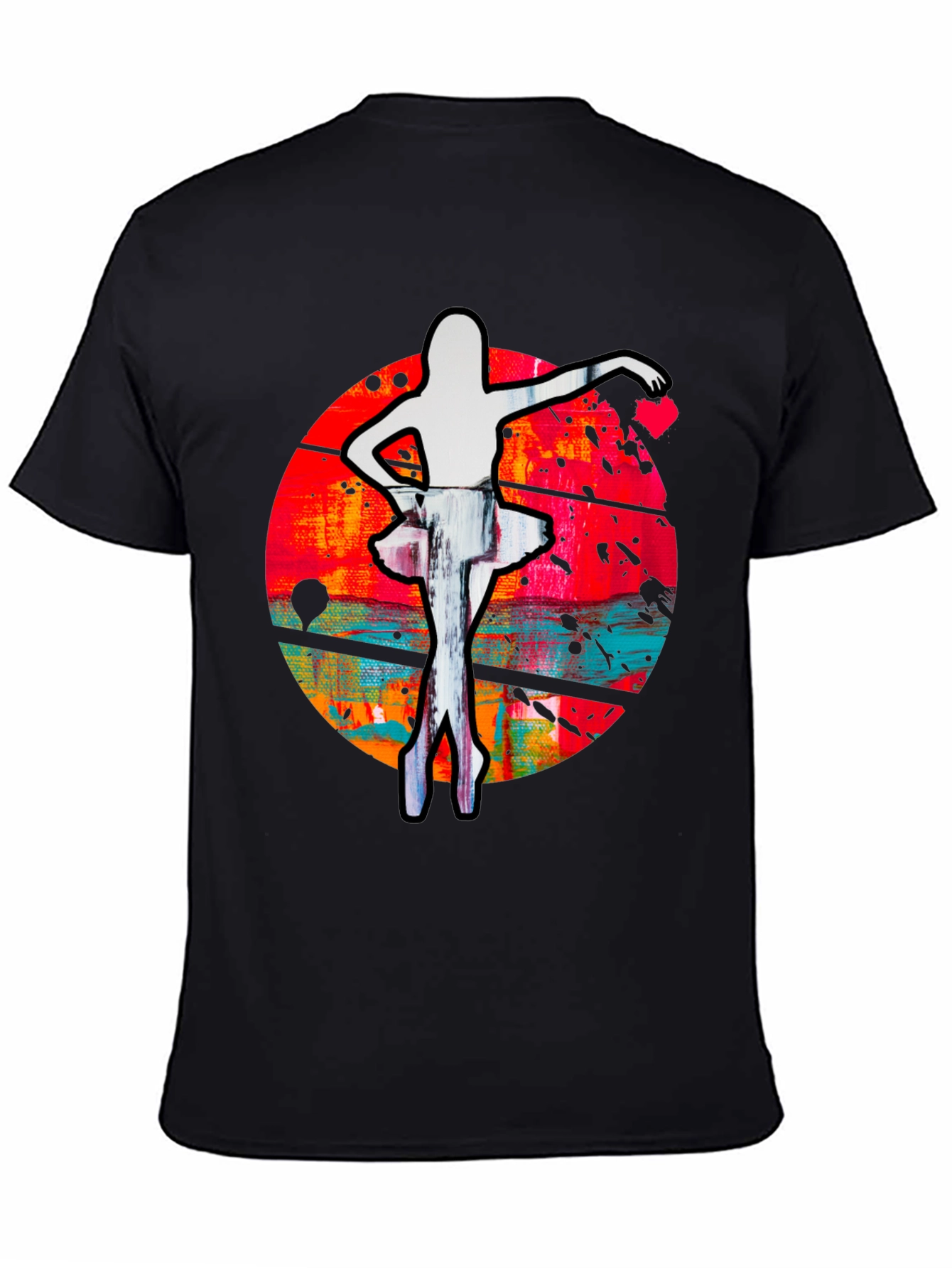 Ballerina Graphic Print Crew Neck T-Shirt