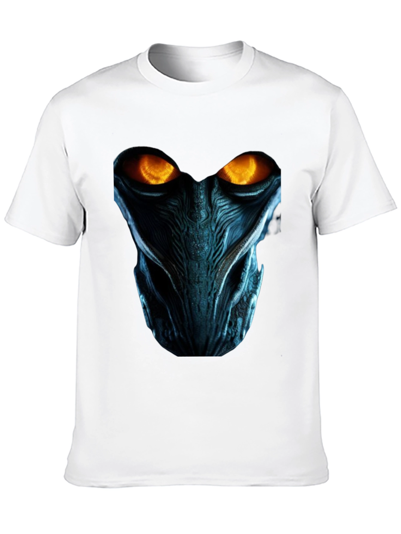 Sci-Fi Alien Face Graphic Black T-Shirt