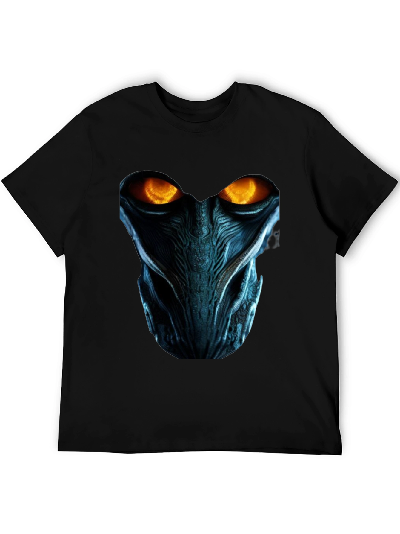 Sci-Fi Alien Face Graphic Black T-Shirt
