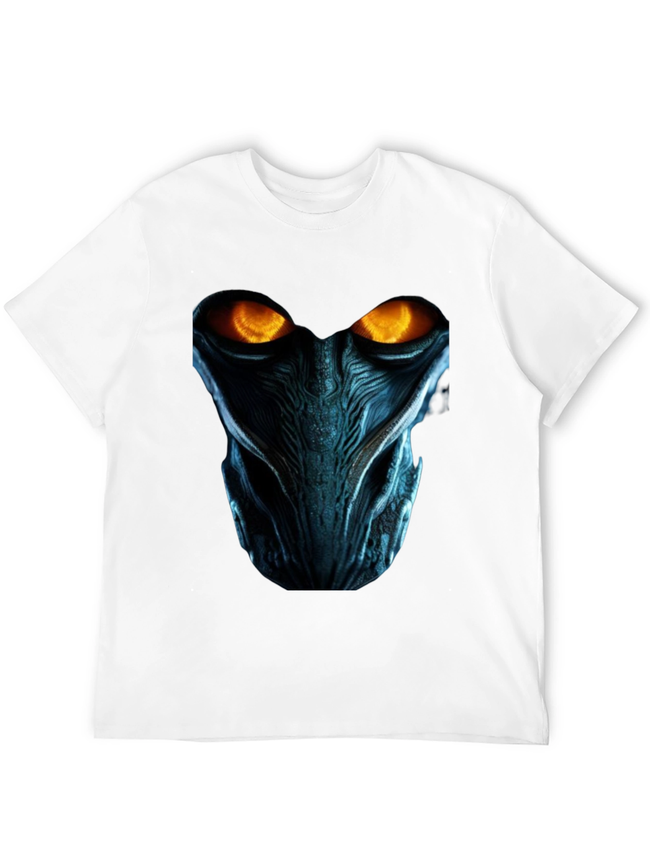 Sci-Fi Alien Face Graphic Black T-Shirt
