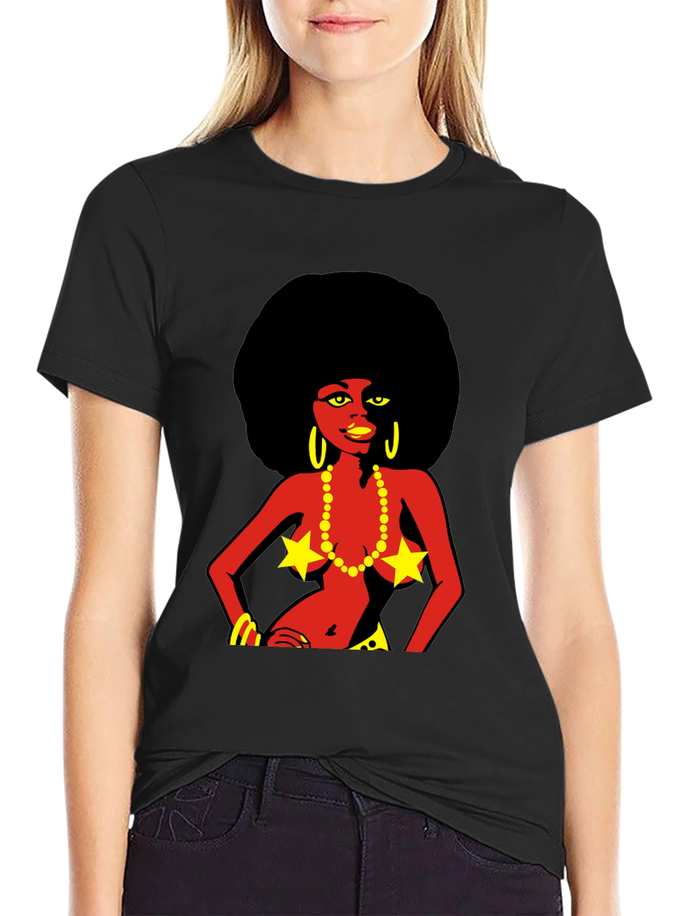 Retro Afro Girl Graphic T-Shirt - Bold & Unique!