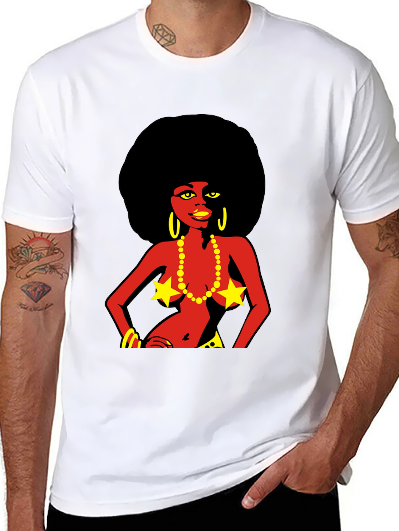 Retro Afro Girl Graphic T-Shirt - Bold & Unique!