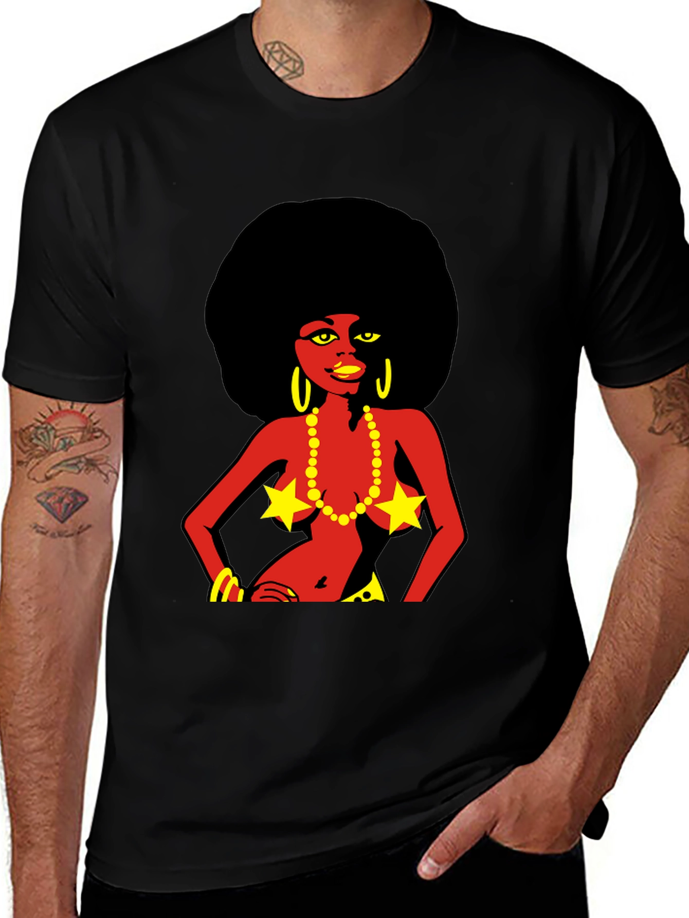 Retro Afro Girl Graphic T-Shirt - Bold & Unique!