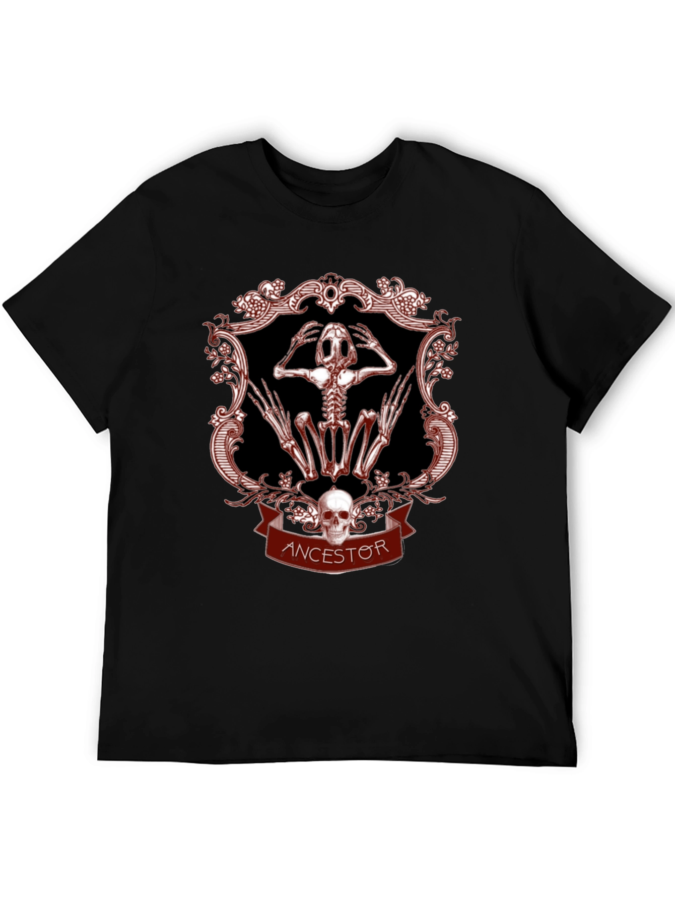 Ancestor Frog Skeleton Graphic T-Shirt - Gothic Style
