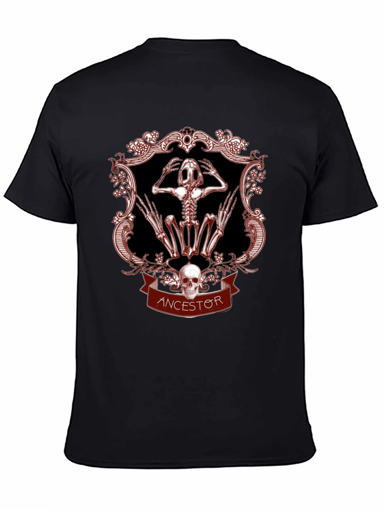 Ancestor Frog Skeleton Graphic T-Shirt - Gothic Style