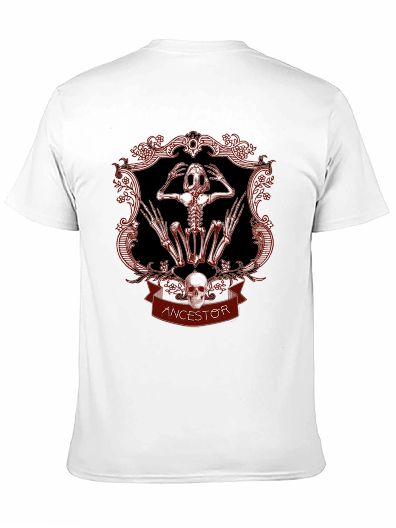 Ancestor Frog Skeleton Graphic T-Shirt - Gothic Style