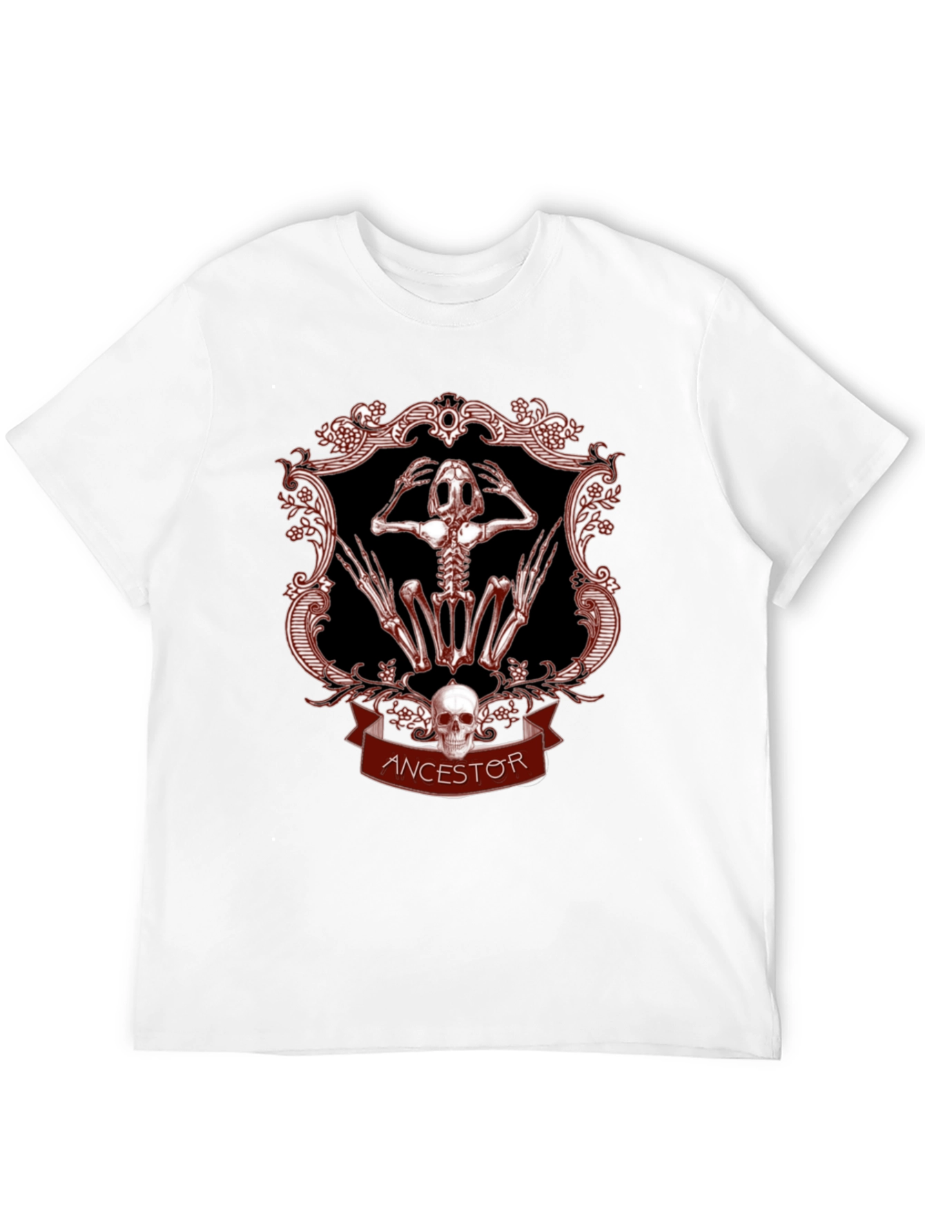 Ancestor Frog Skeleton Graphic T-Shirt - Gothic Style