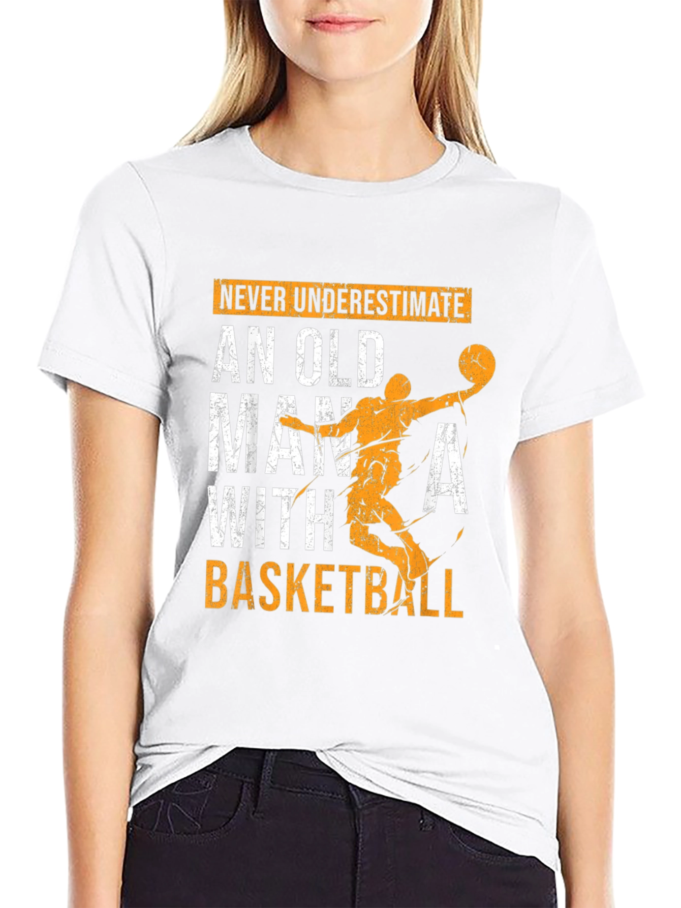 Old Man Basketball Graphic T-Shirt