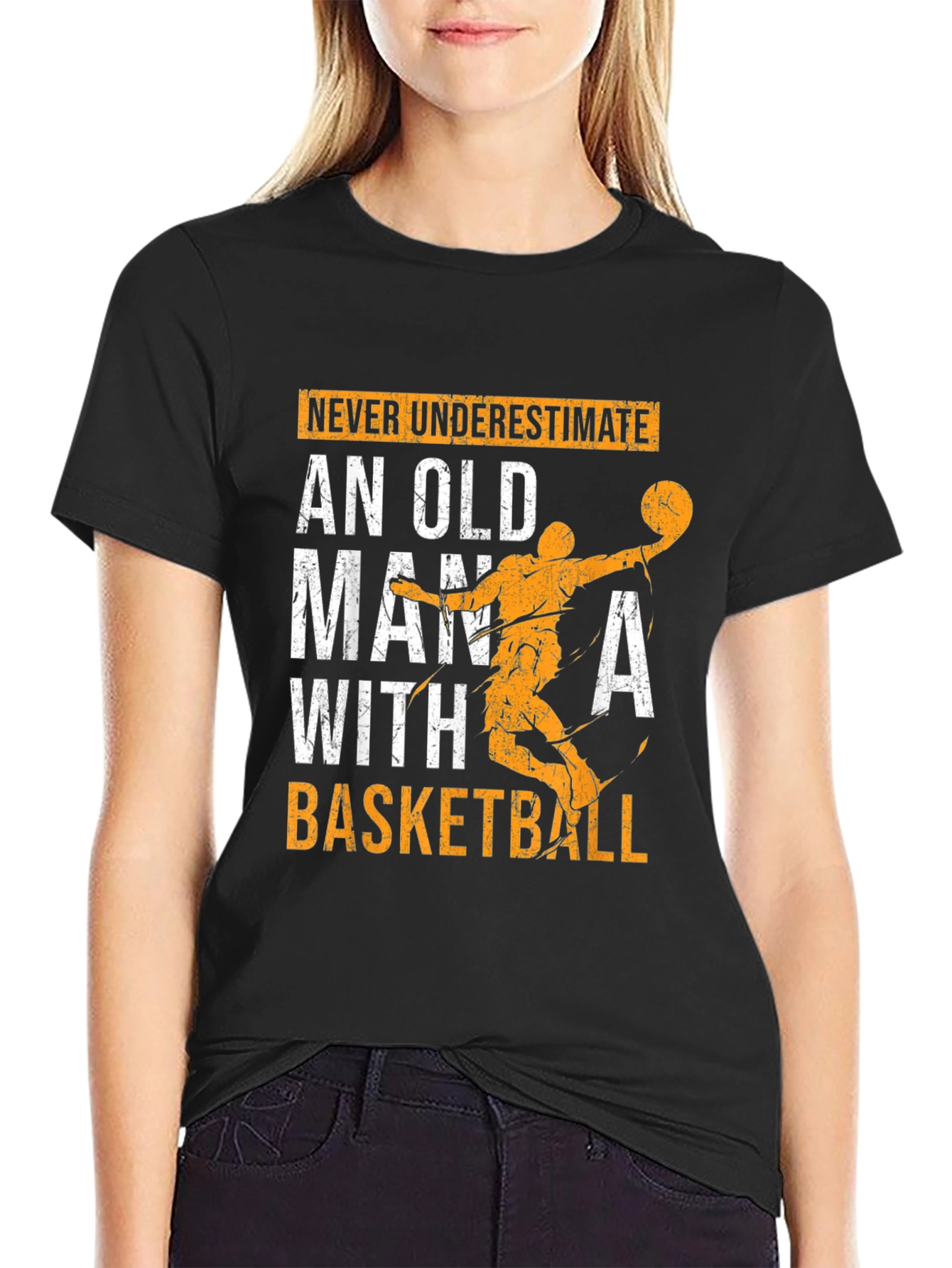 Old Man Basketball Graphic T-Shirt