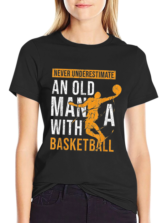 Old Man Basketball Graphic T-Shirt
