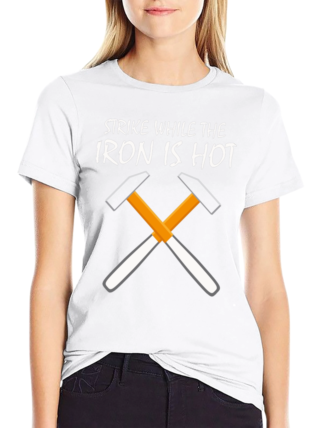 Strike While the Iron Is Hot Black T-Shirt