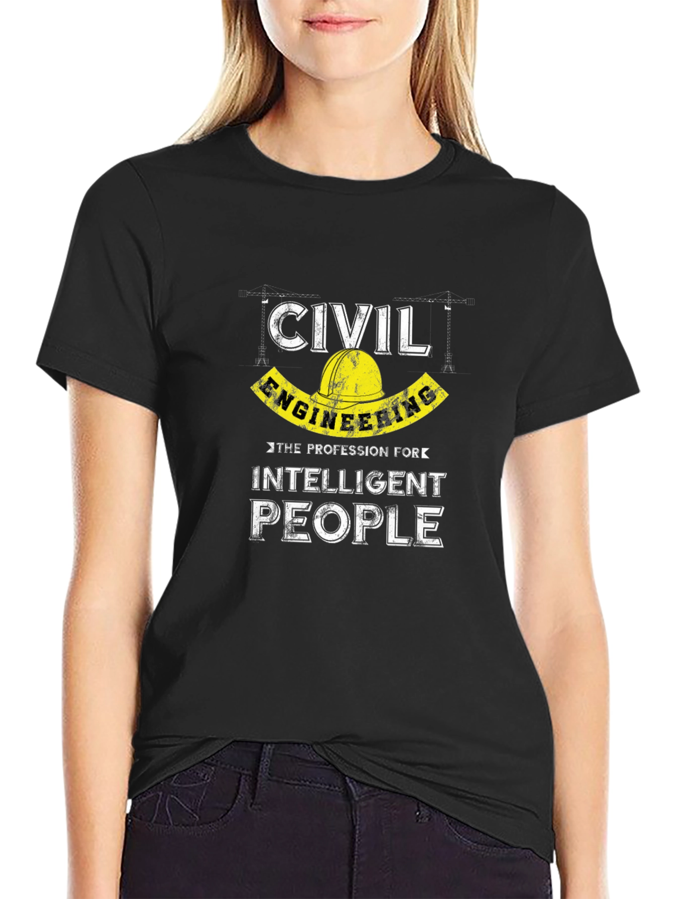 Civil Engineering Intelligent People Black T-Shirt