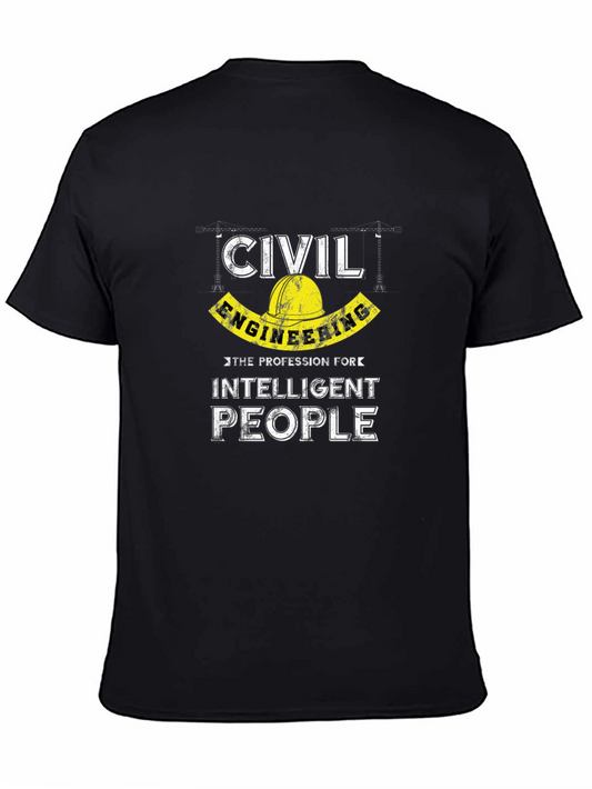Civil Engineering Intelligent People Black T-Shirt