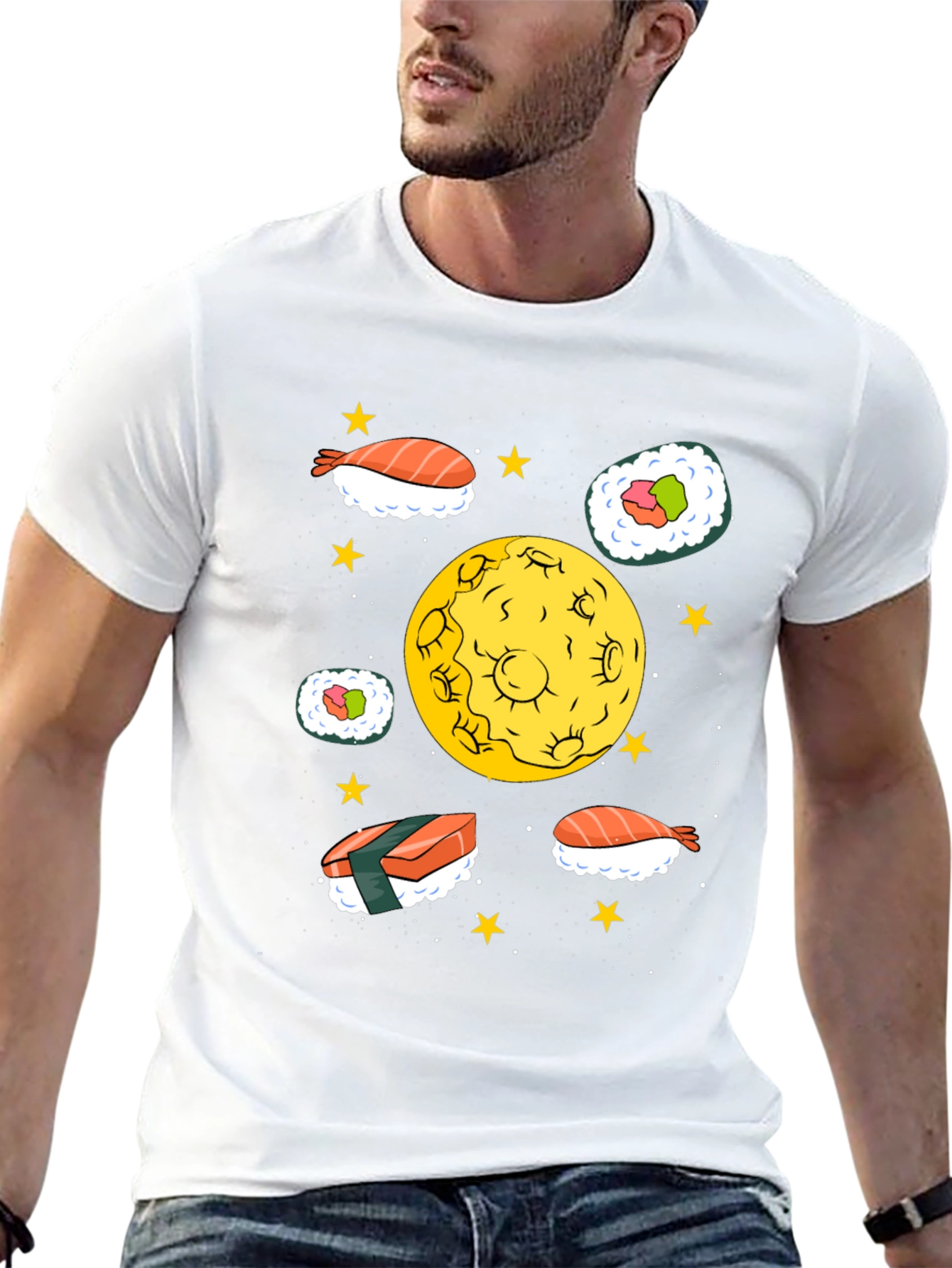 Sushi Moon Black Graphic Tee