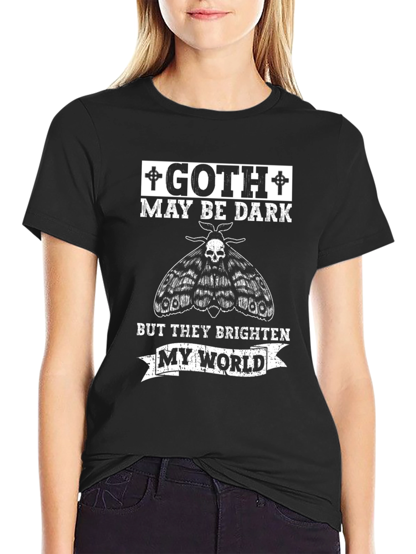 Goth Moth Graphic T-Shirt - Dark Humor Tee