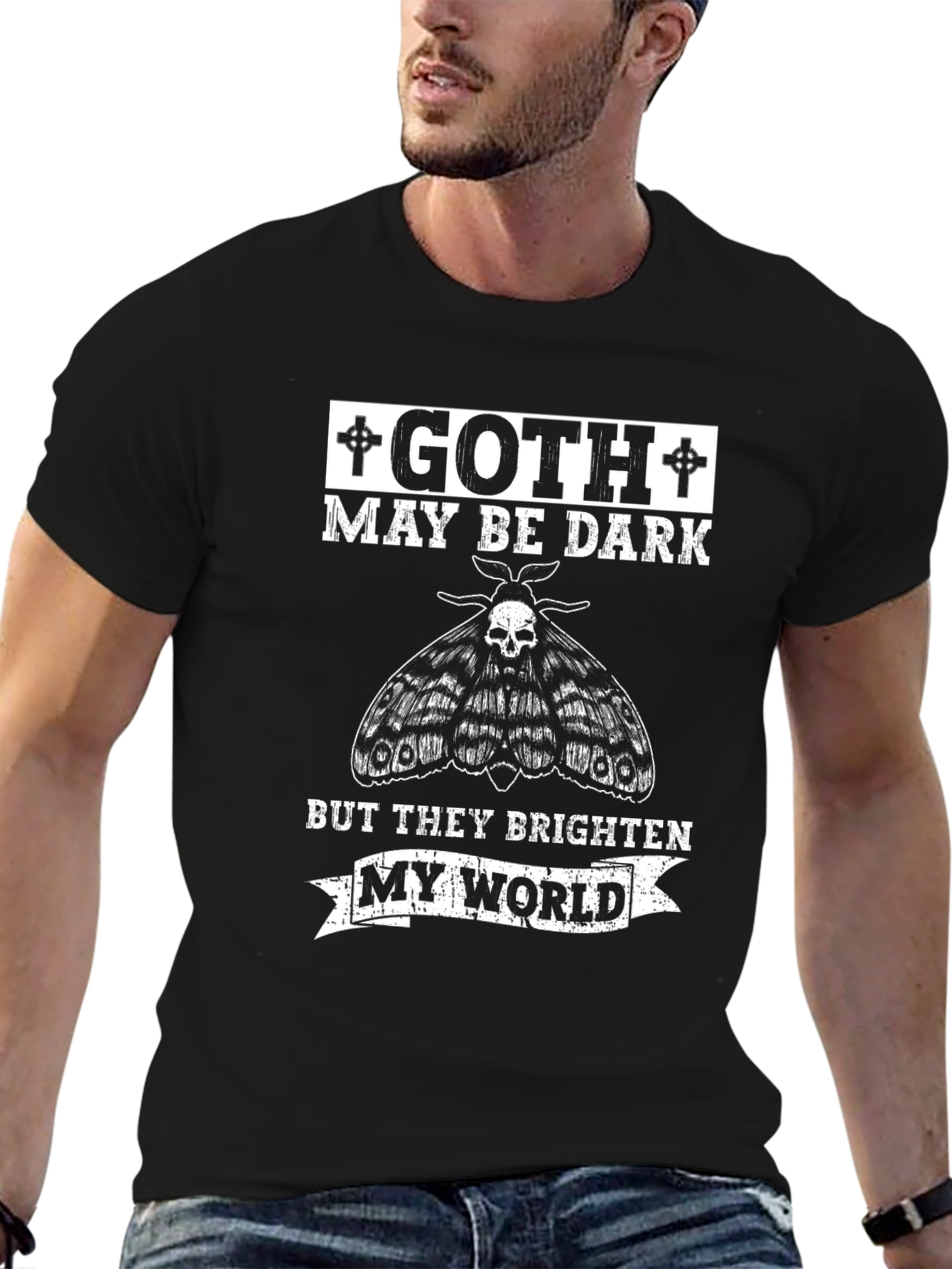 Goth Moth Graphic T-Shirt - Dark Humor Tee