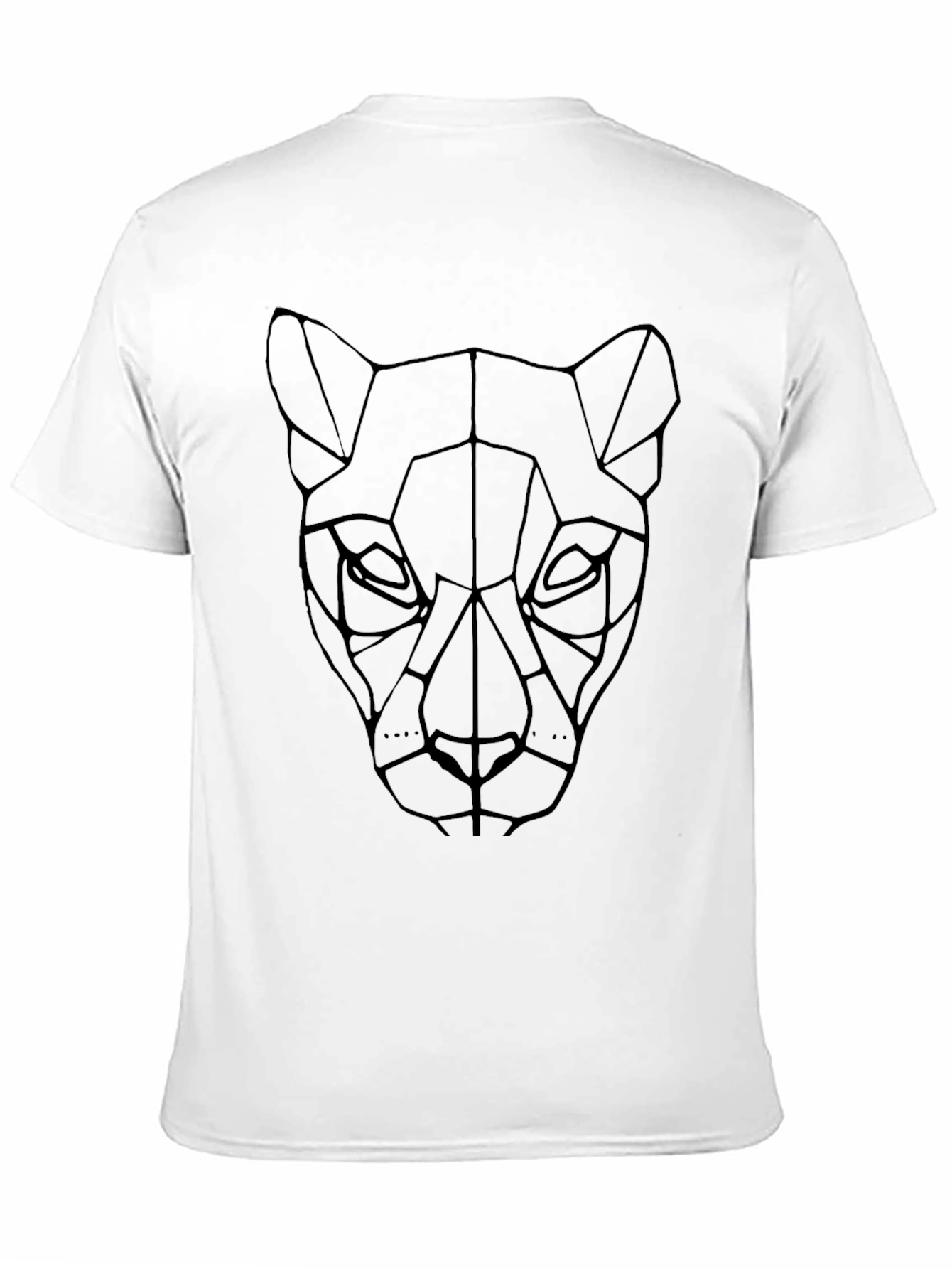 Geometric Panther Graphic T-Shirt - Stylish Black Tee
