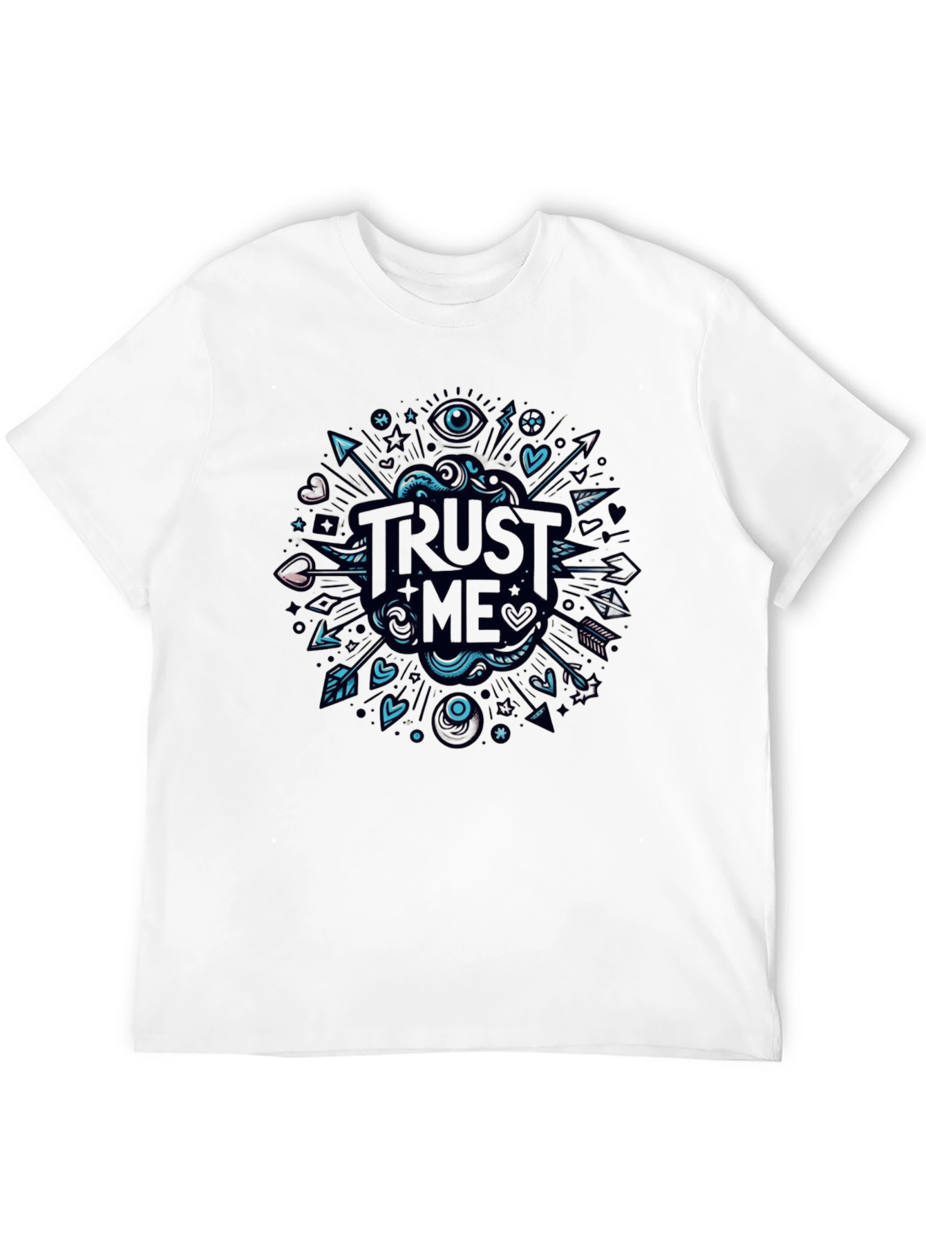 Trust Me Graphic Tee - Black Cotton Blend Shirt