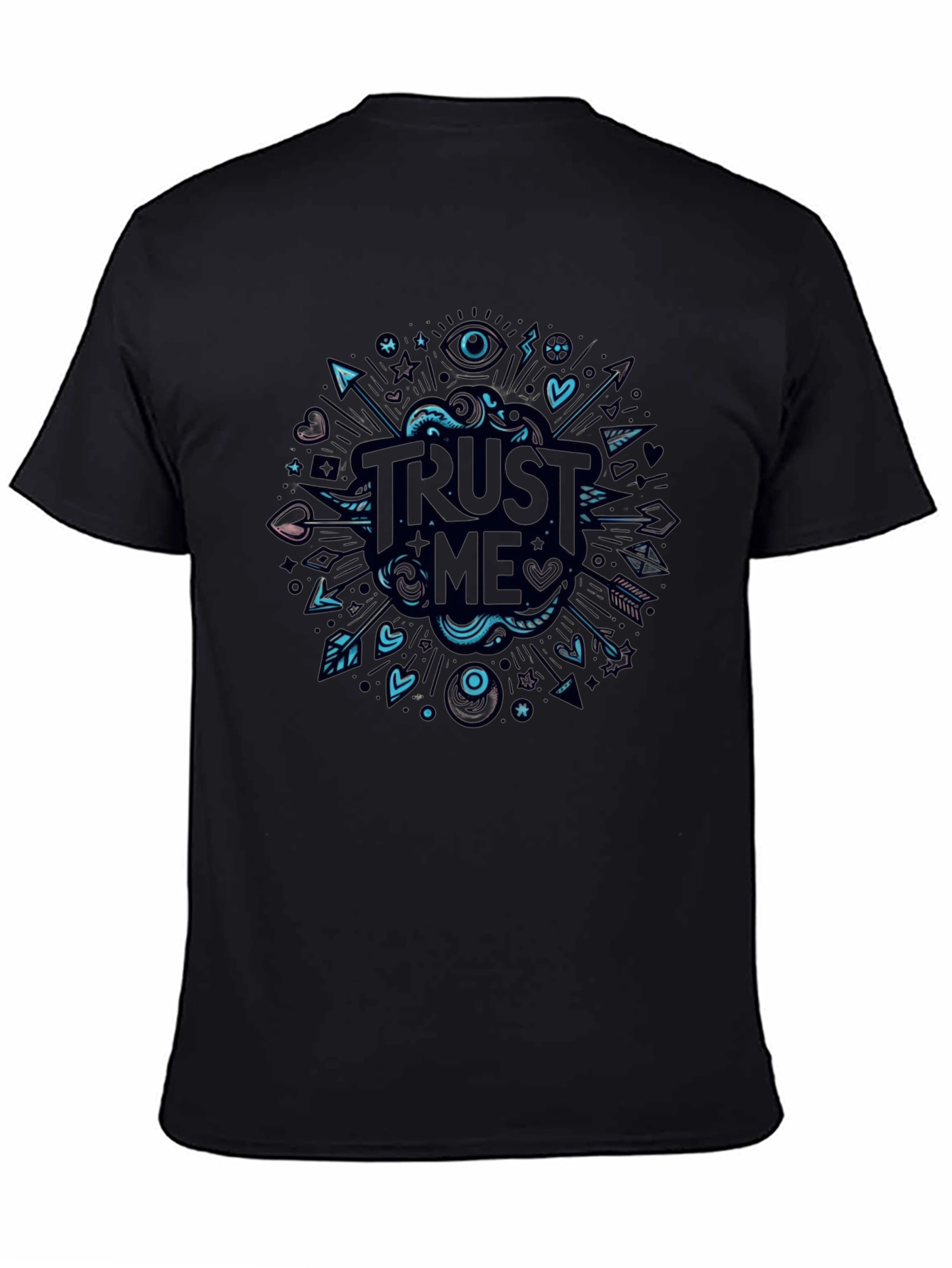 Trust Me Graphic Tee - Black Cotton Blend Shirt