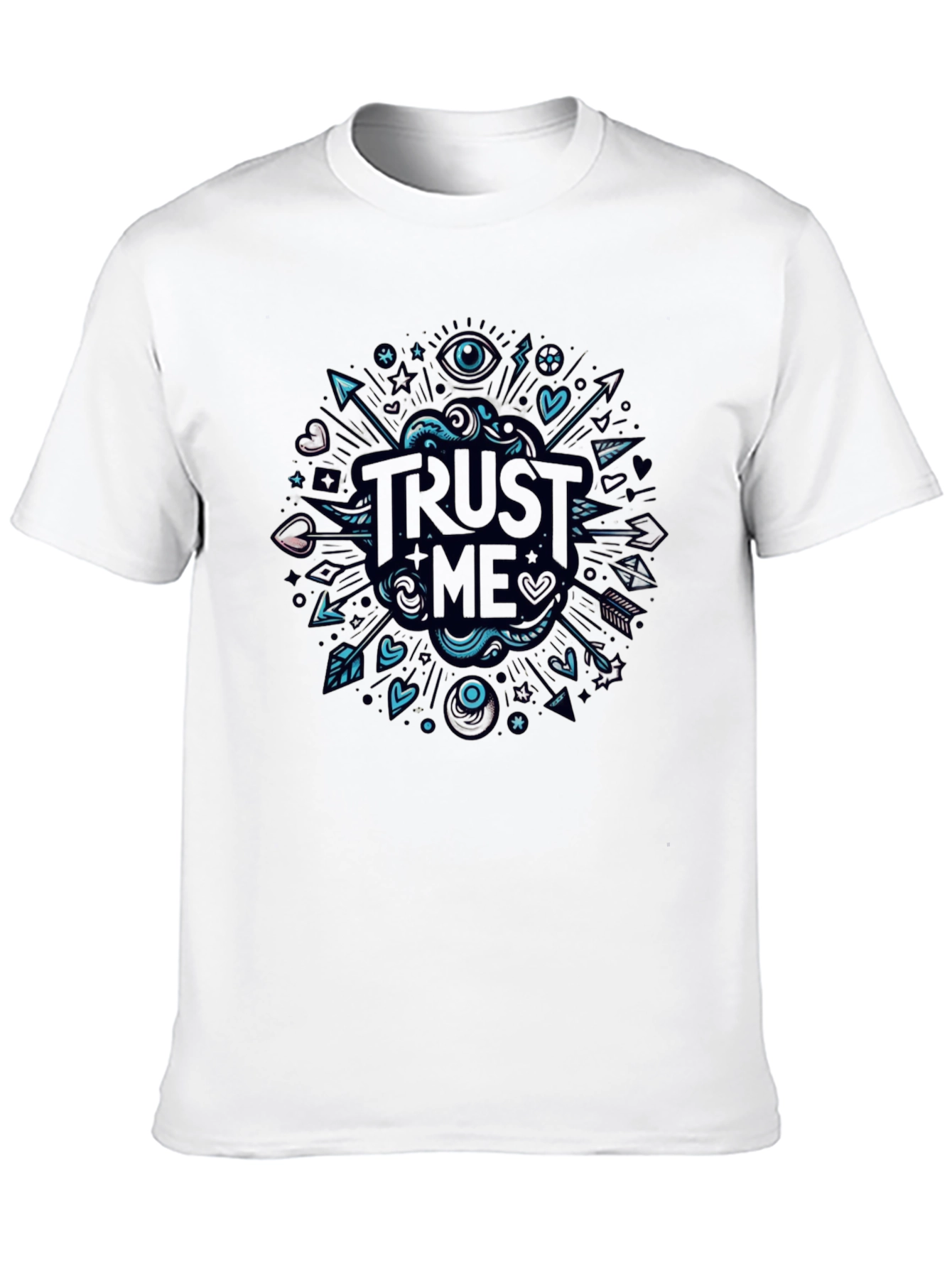 Trust Me Graphic Tee - Black Cotton Blend Shirt