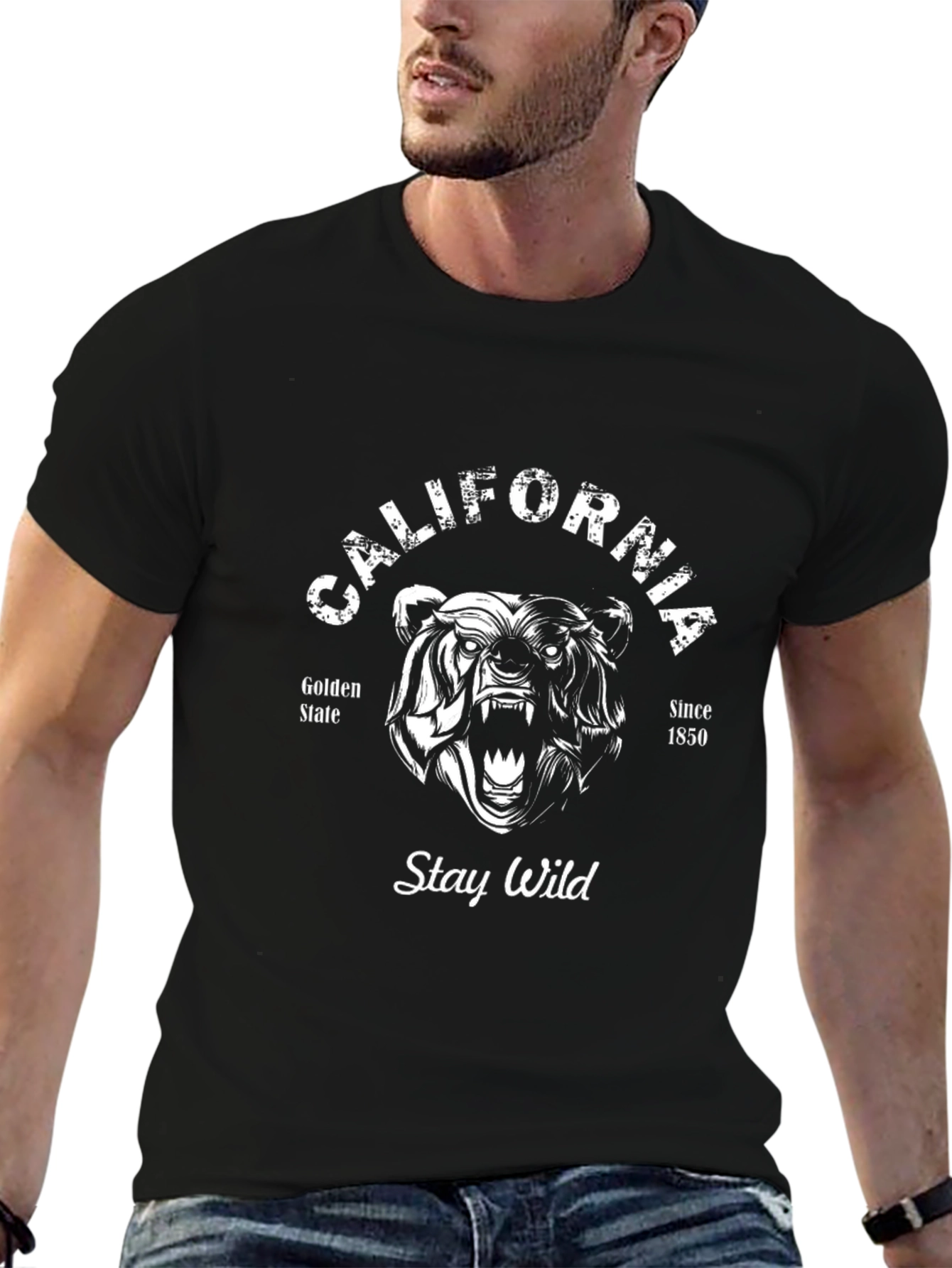 California Bear Graphic Tee - Stay Wild T-Shirt