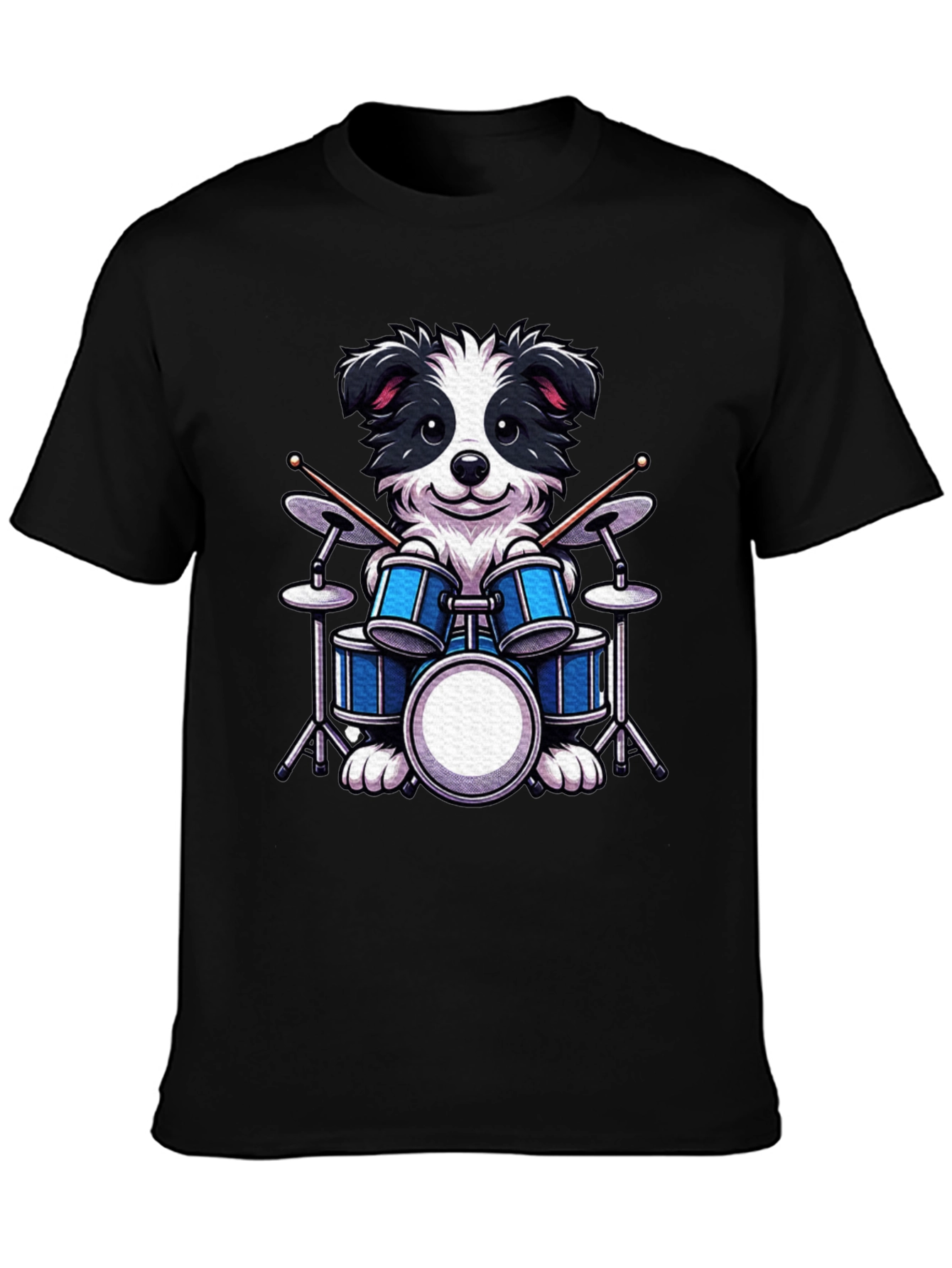 Drummer Dog T-Shirt - Black