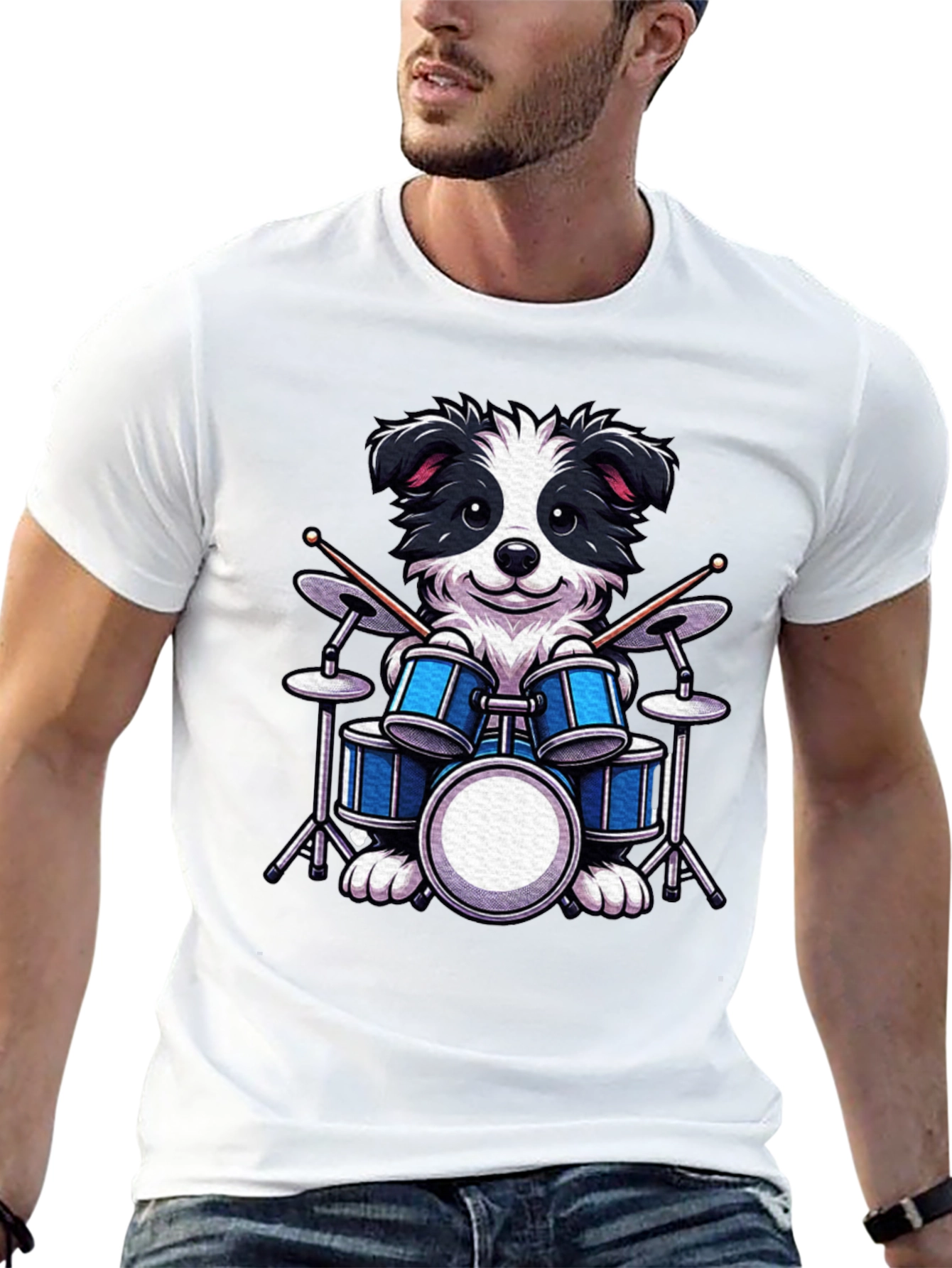 Drummer Dog T-Shirt - Black