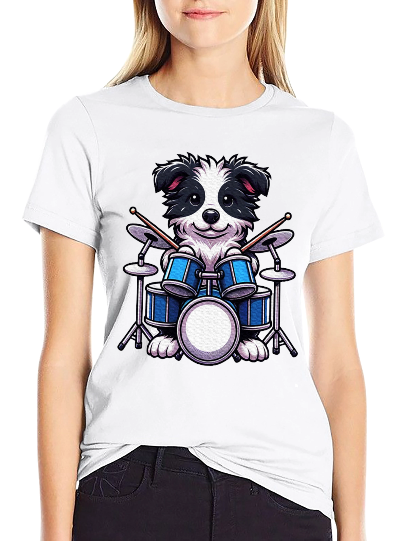 Drummer Dog T-Shirt - Black