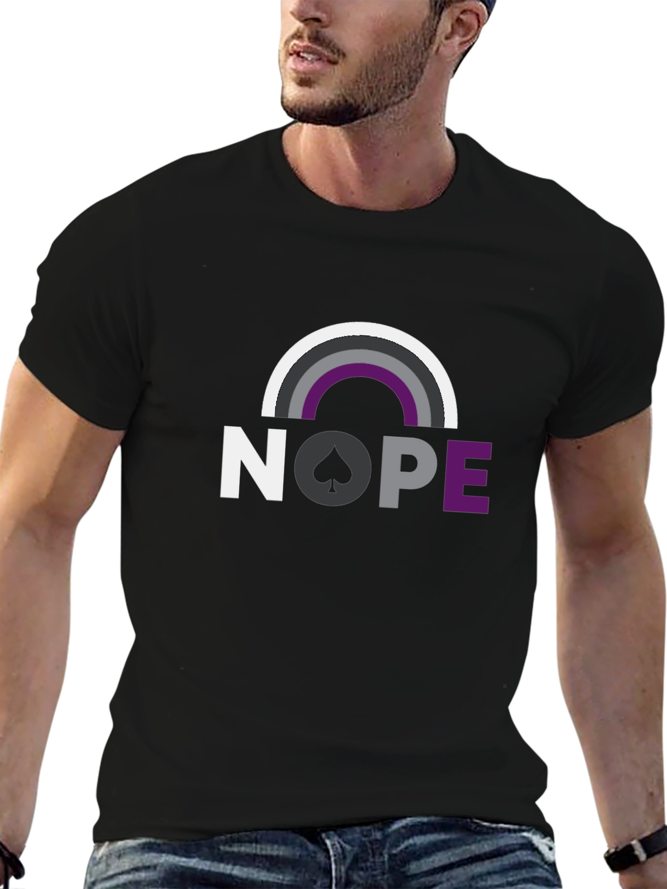 Asexual Pride Nope T-Shirt Ace Rainbow Graphic Tee