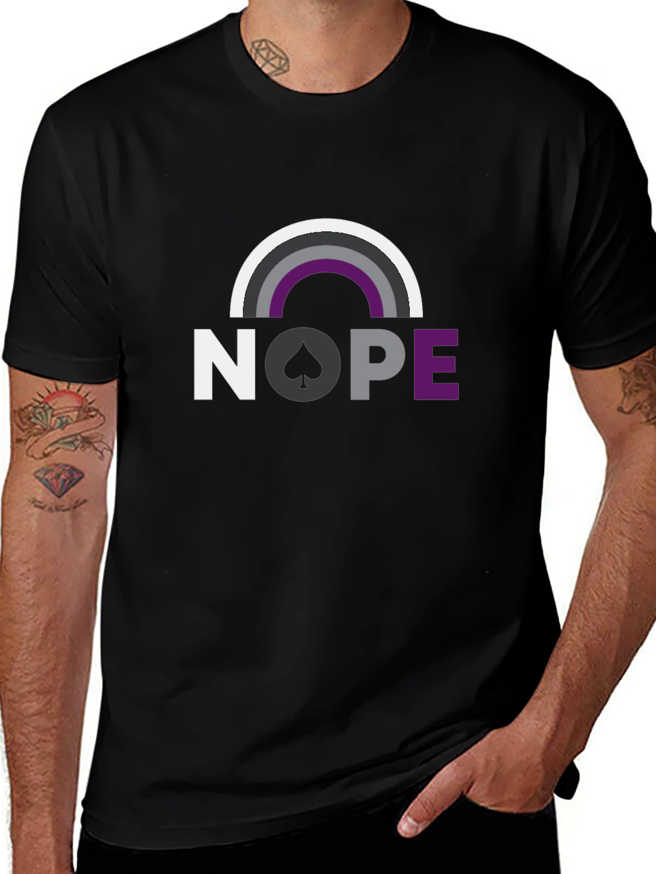 Asexual Pride Nope T-Shirt Ace Rainbow Graphic Tee