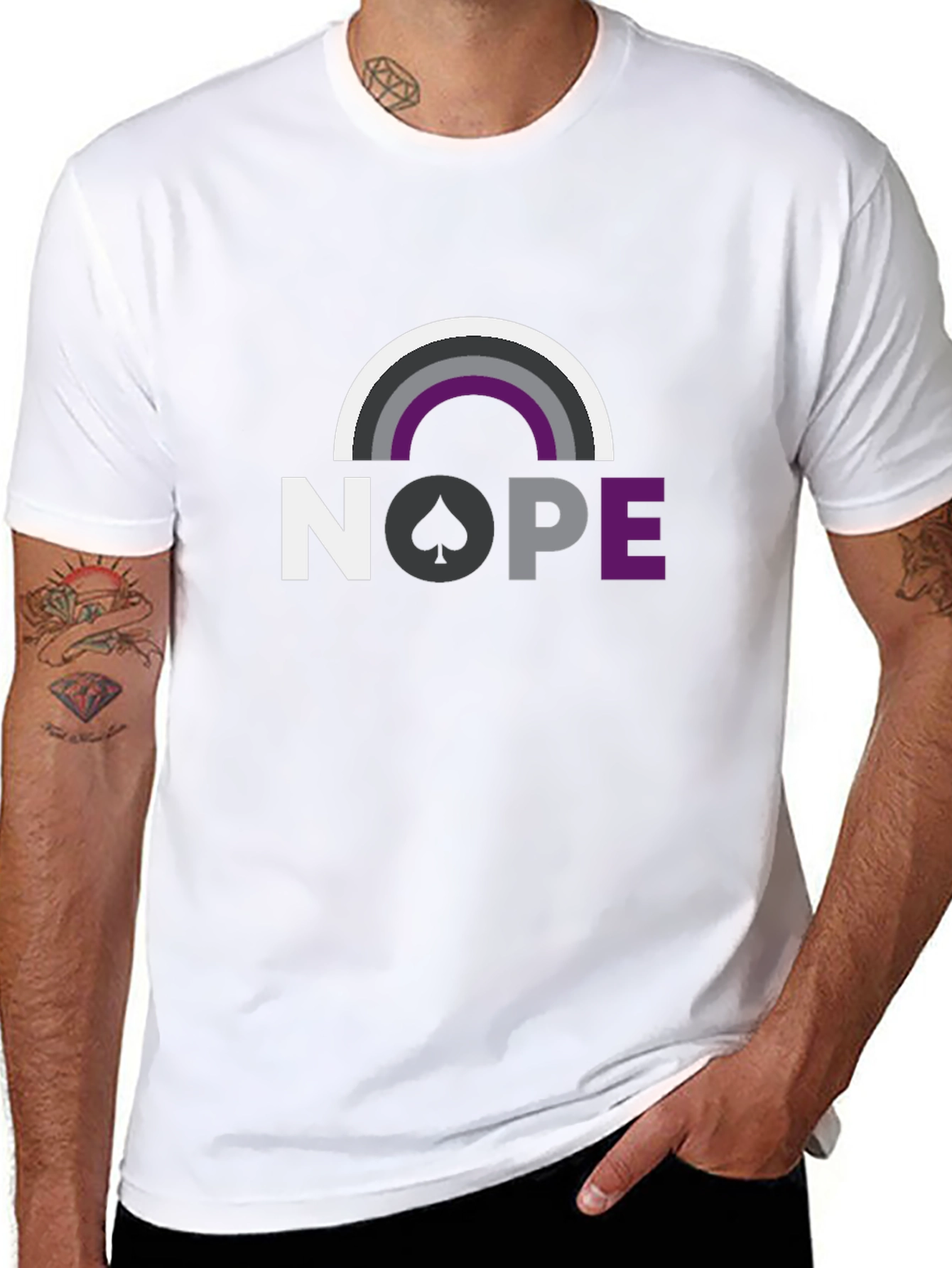 Asexual Pride Nope T-Shirt Ace Rainbow Graphic Tee
