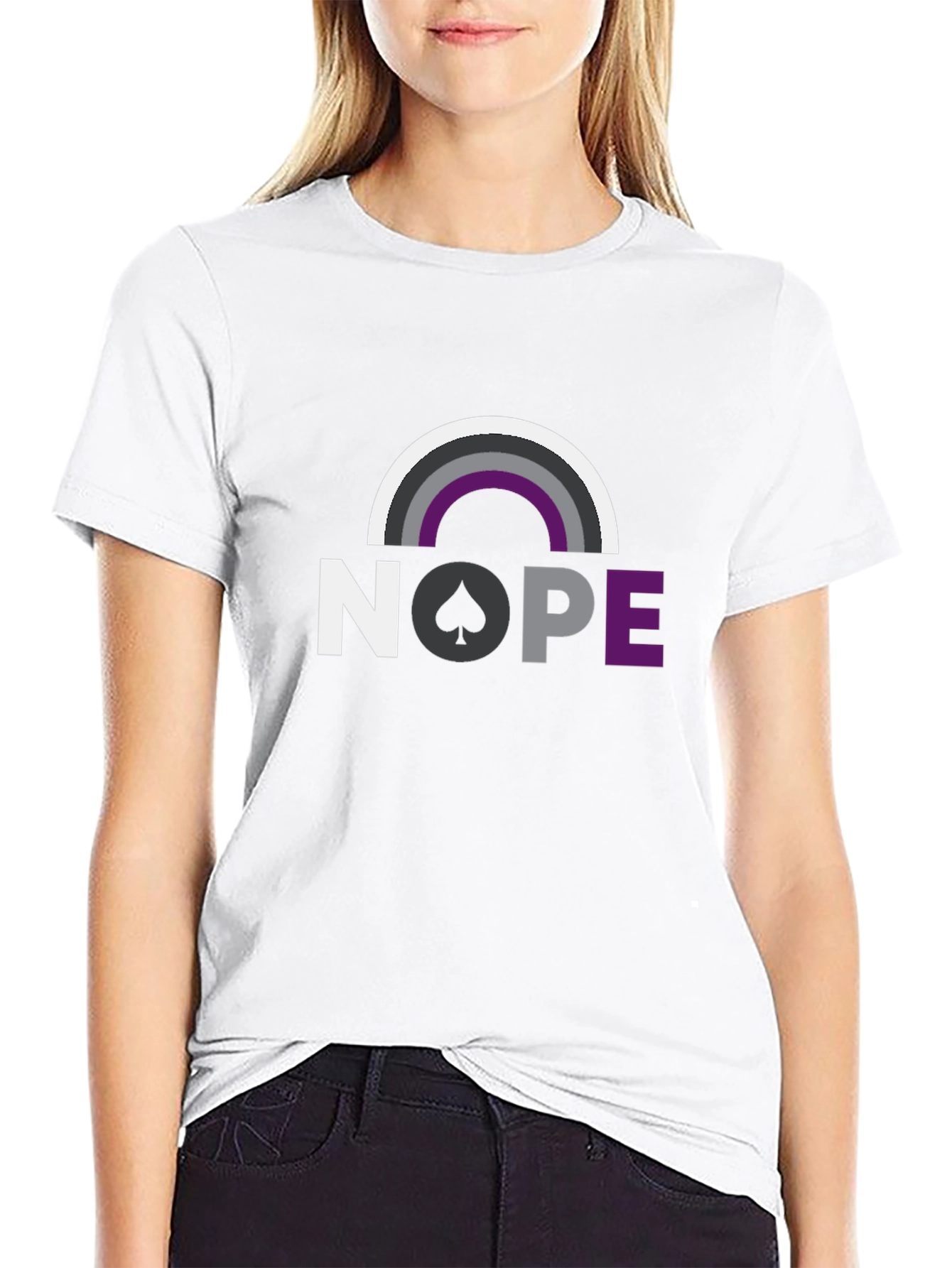 Asexual Pride Nope T-Shirt Ace Rainbow Graphic Tee