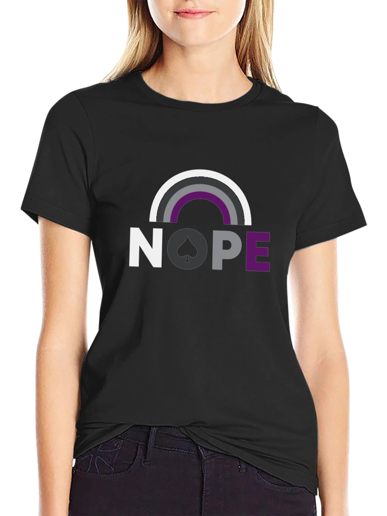 Asexual Pride Nope T-Shirt Ace Rainbow Graphic Tee