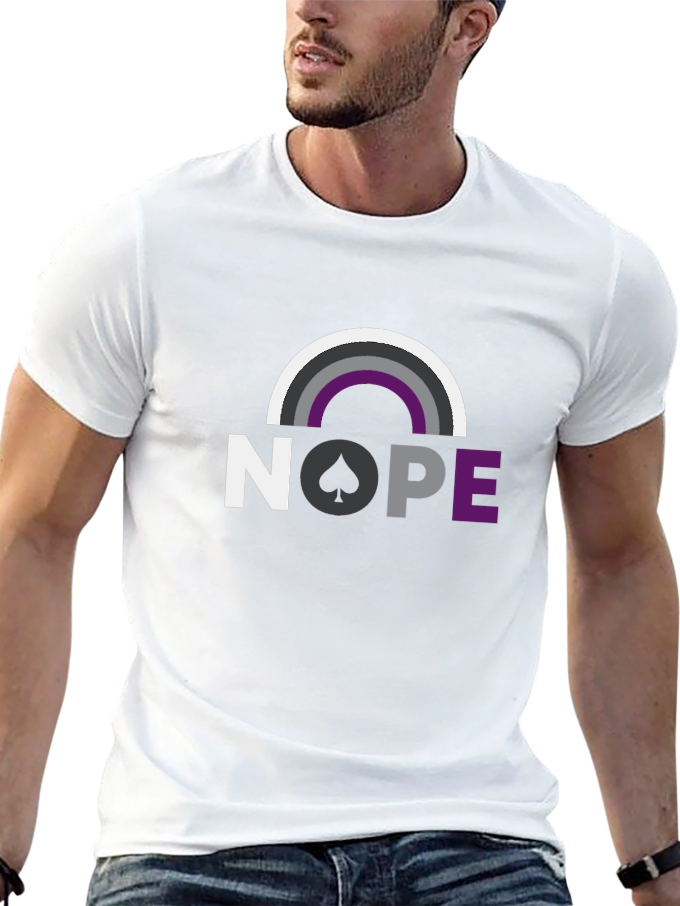 Asexual Pride Nope T-Shirt Ace Rainbow Graphic Tee