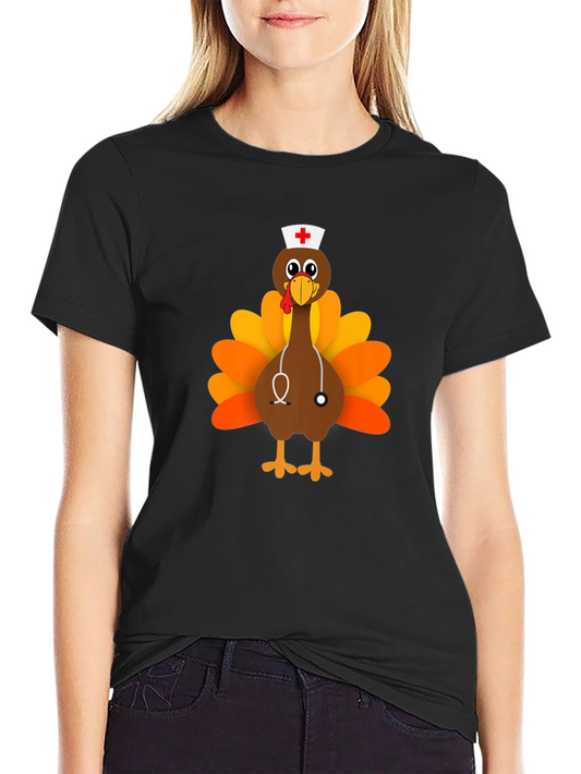 Thanksgiving Nurse Turkey T-Shirt