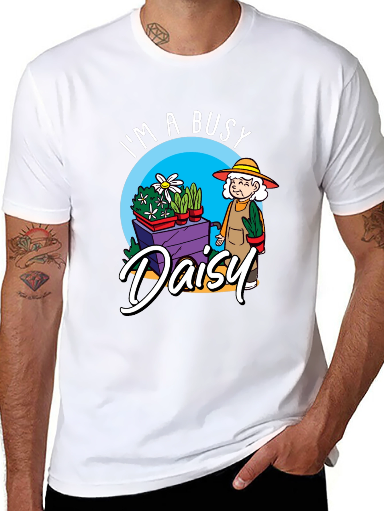 Busy Daisy Graphic T-Shirt - Gardening Grandma Tee