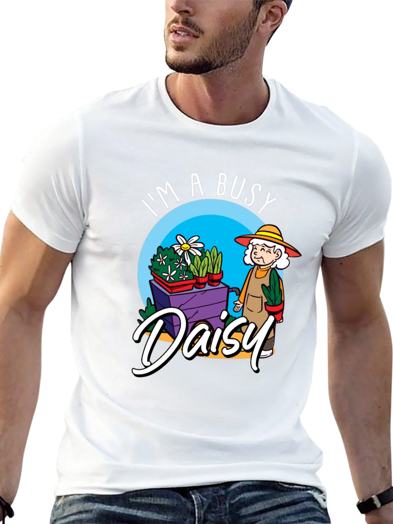 Busy Daisy Graphic T-Shirt - Gardening Grandma Tee