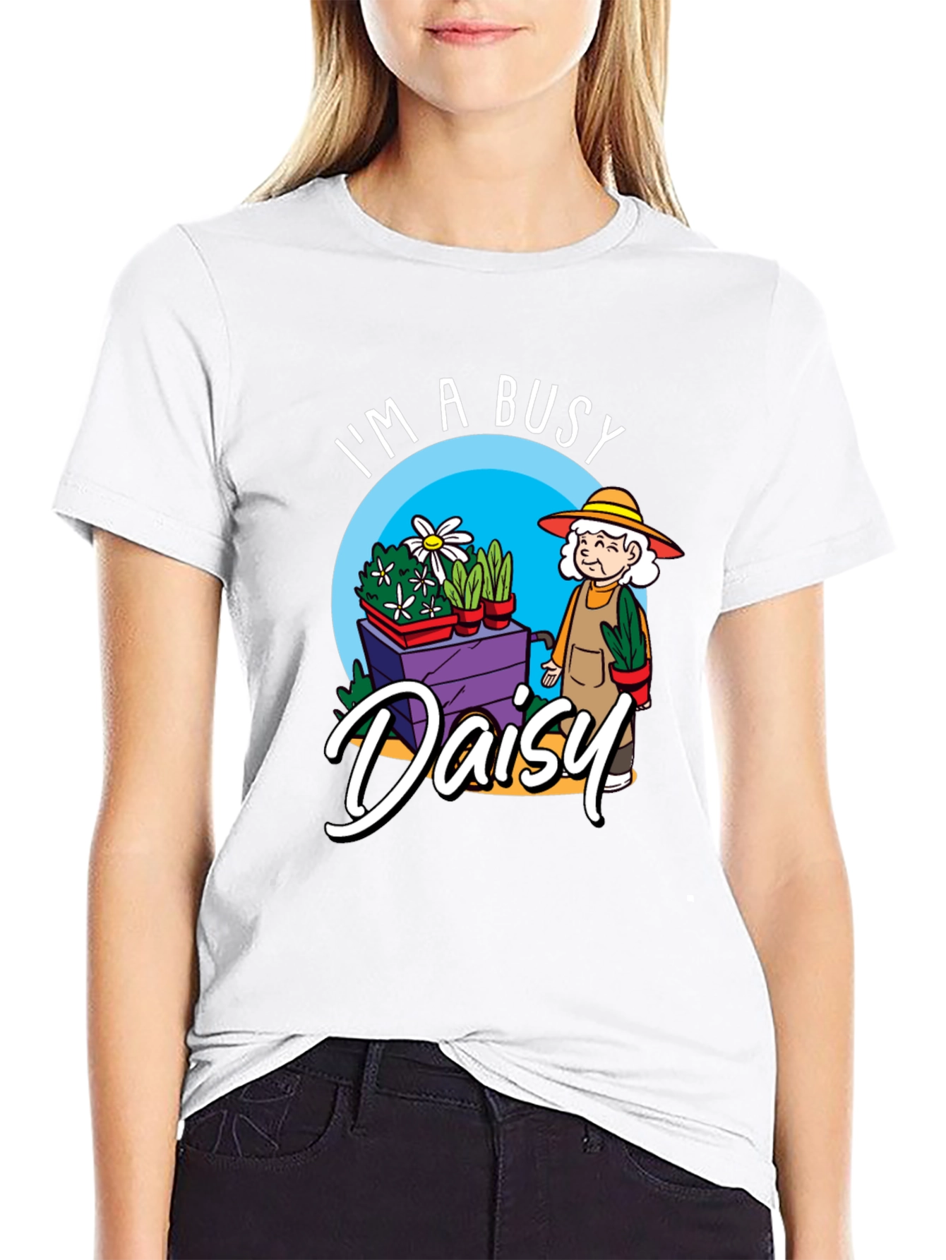 Busy Daisy Graphic T-Shirt - Gardening Grandma Tee