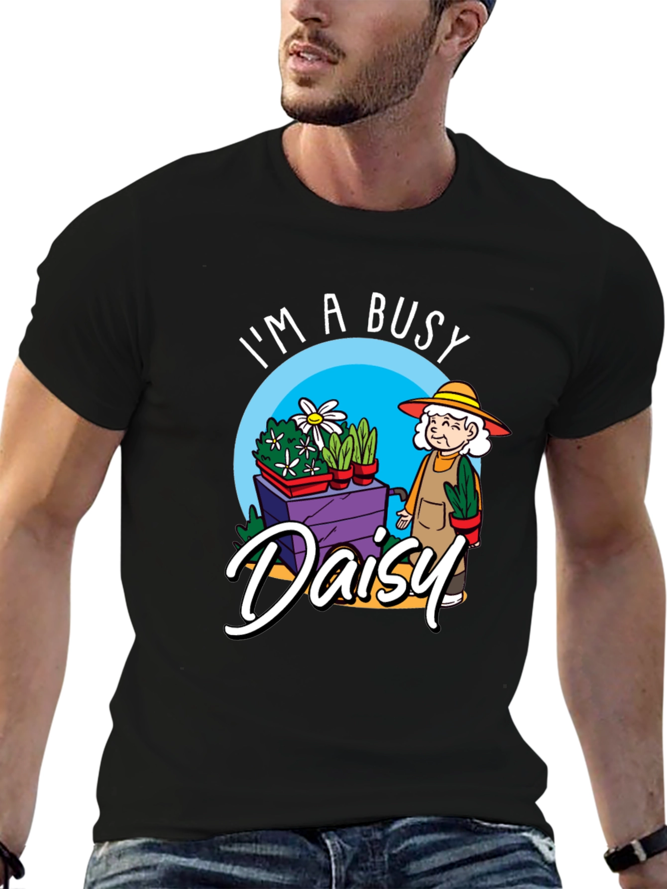 Busy Daisy Graphic T-Shirt - Gardening Grandma Tee