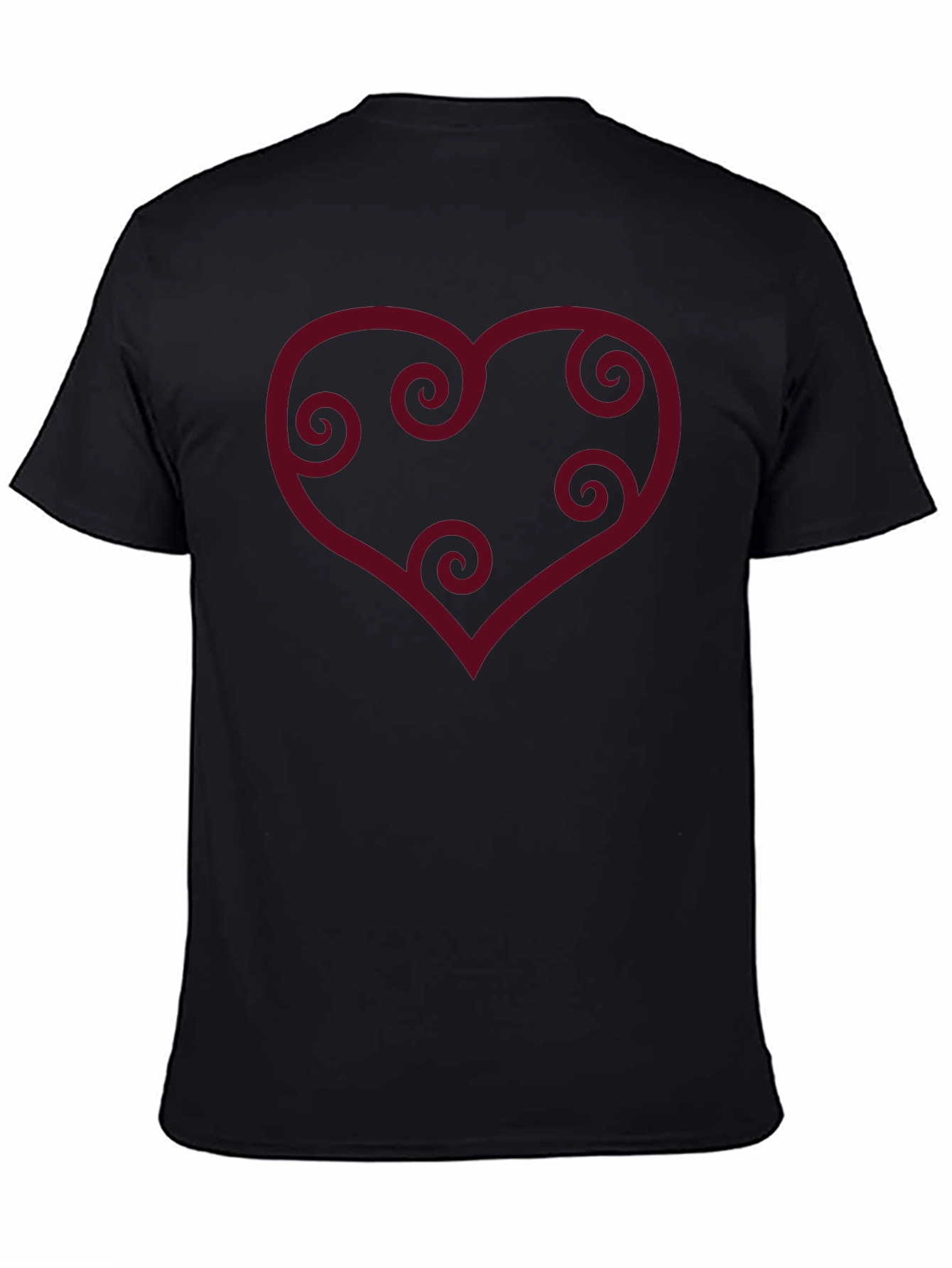 Heart Swirls Graphic Black T-Shirt