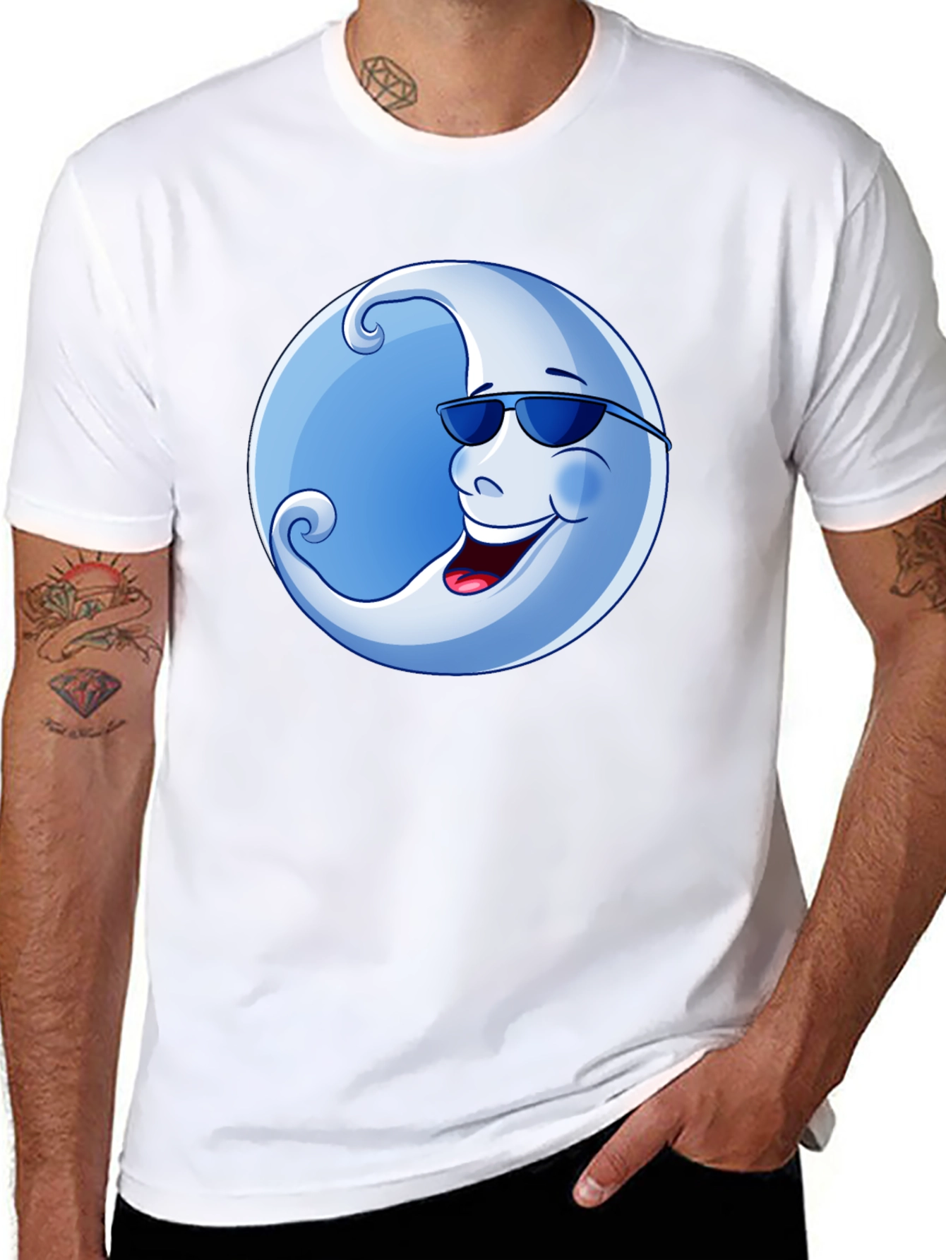 Cool Moon Graphic T-Shirt - Black Cotton Tee