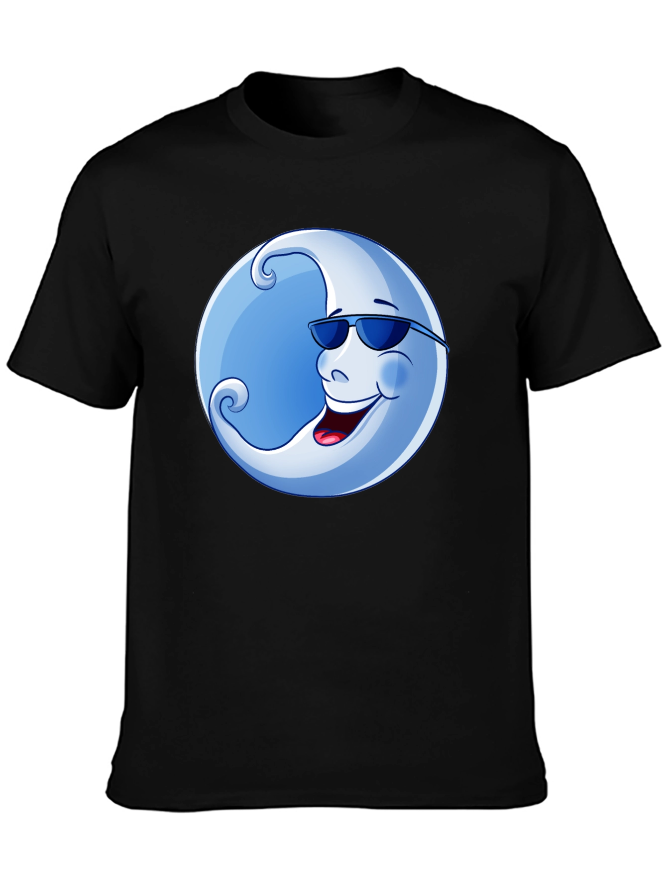 Cool Moon Graphic T-Shirt - Black Cotton Tee