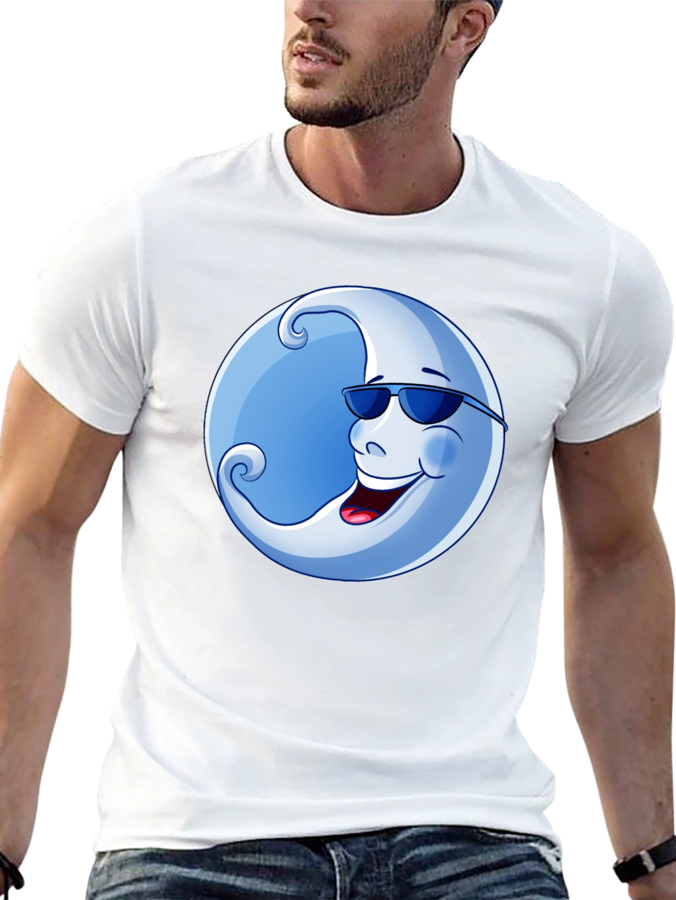 Cool Moon Graphic T-Shirt - Black Cotton Tee