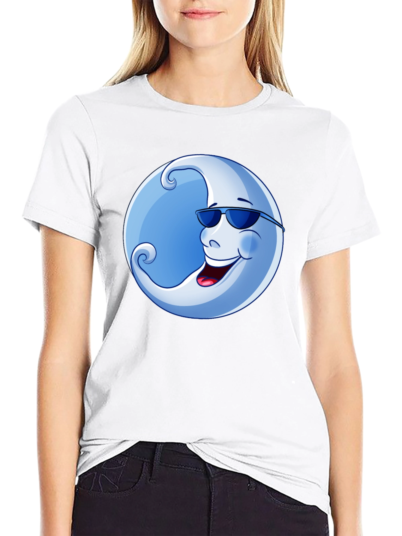 Cool Moon Graphic T-Shirt - Black Cotton Tee