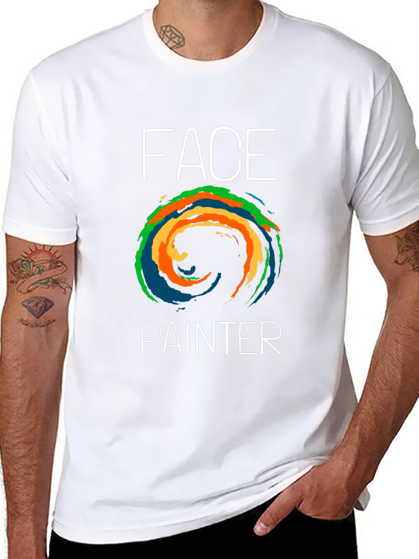 Face Painter Graphic T-Shirt - Artistic Design