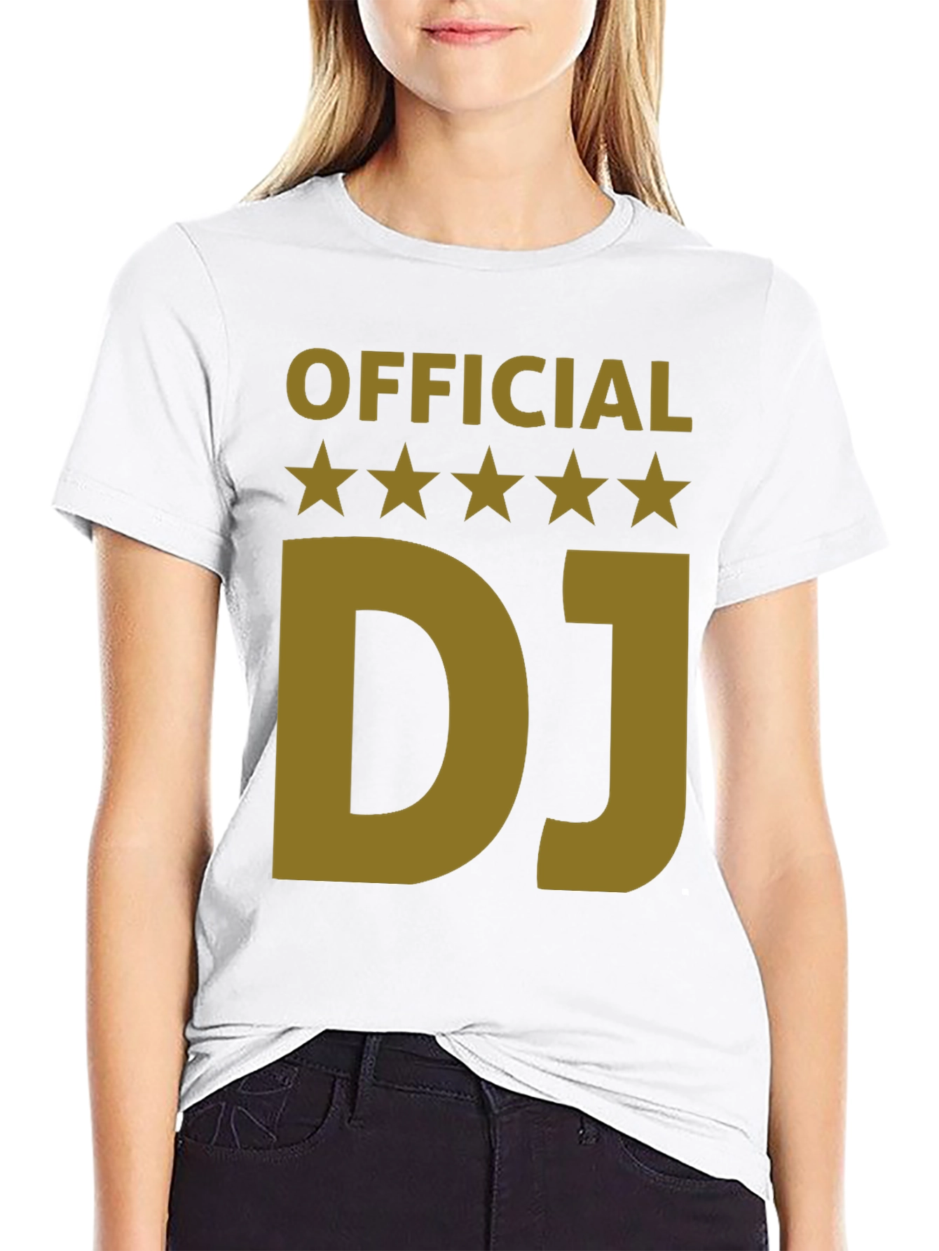 Official DJ T-Shirt - Gold Print Black Tee